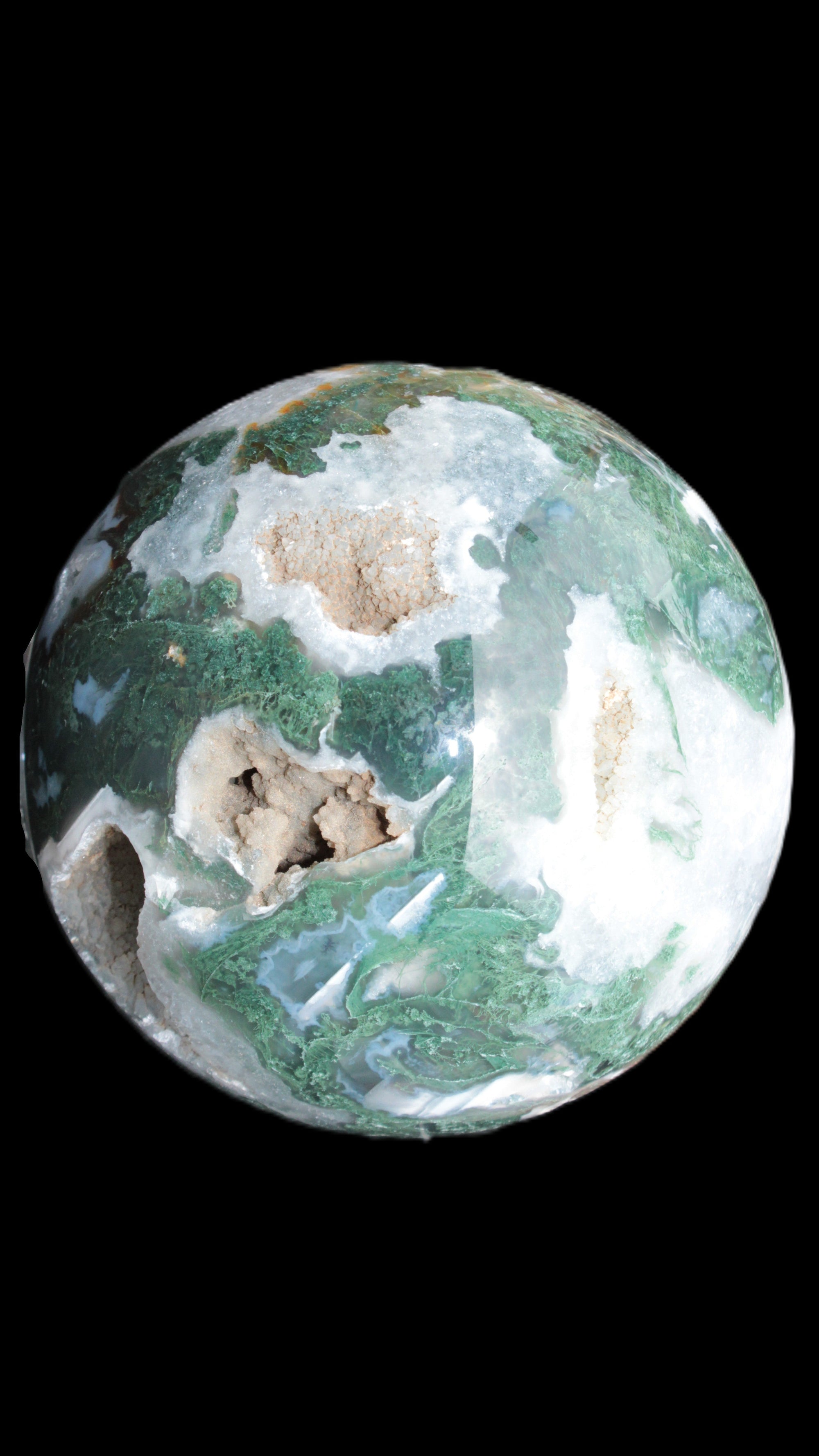 Moss Agate sphere from Madagascar 108mm 1673g Rocks and Things Store