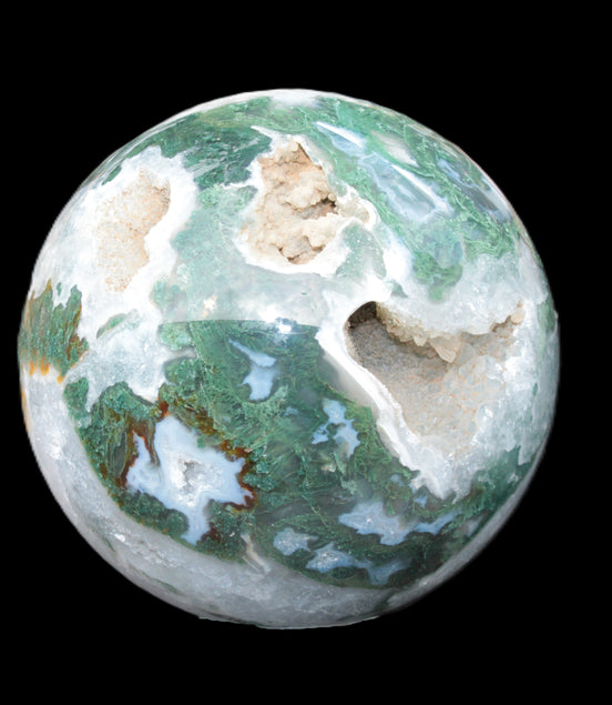Moss Agate sphere from Madagascar 108mm 1673g Rocks and Things Store