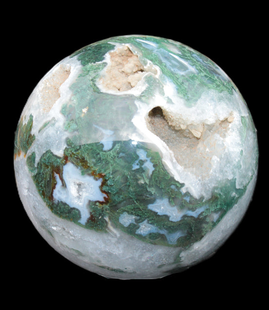 Moss Agate sphere from Madagascar 108mm 1673g Rocks and Things Store