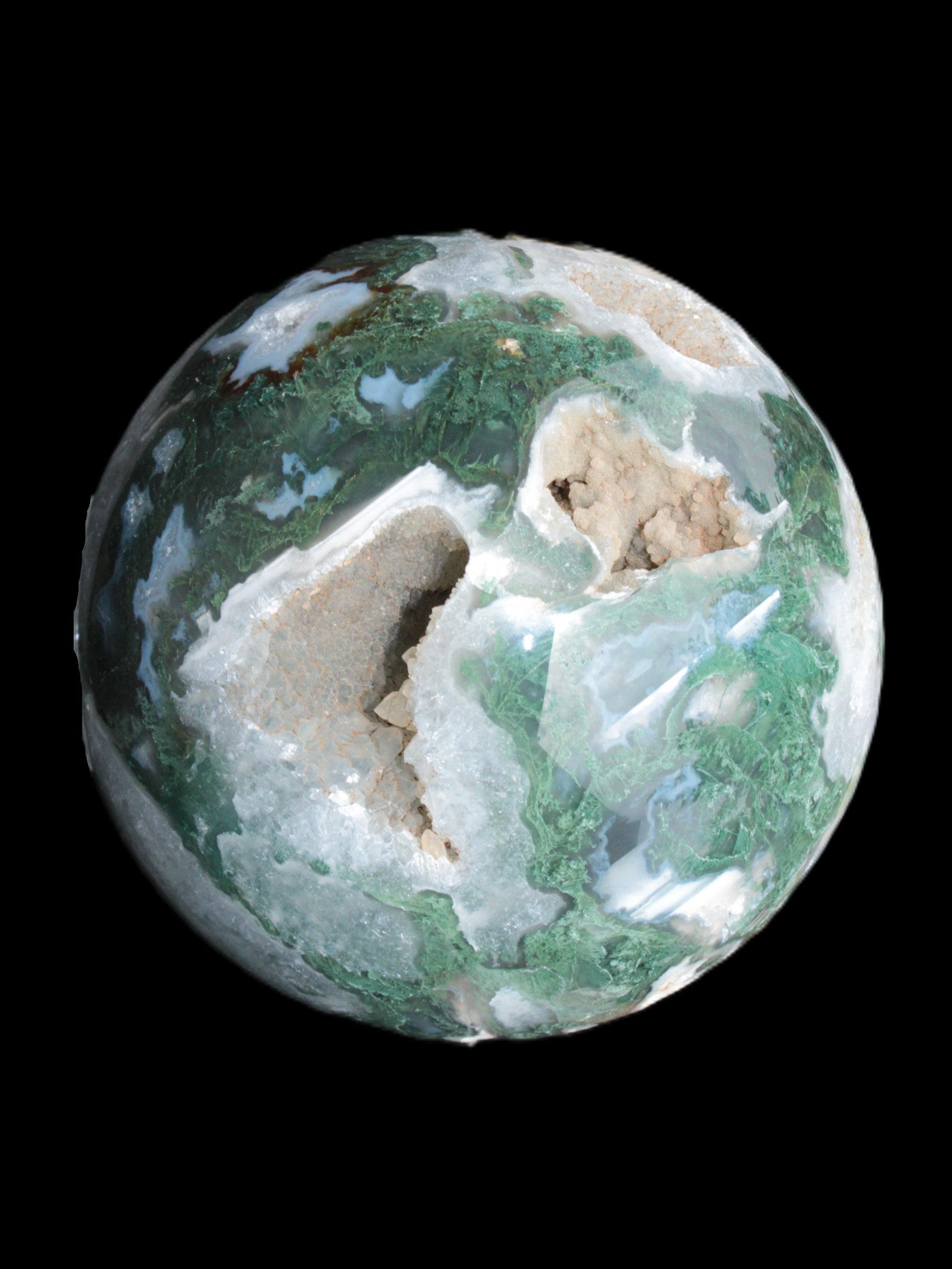 Moss Agate sphere from Madagascar 108mm 1673g Rocks and Things Store