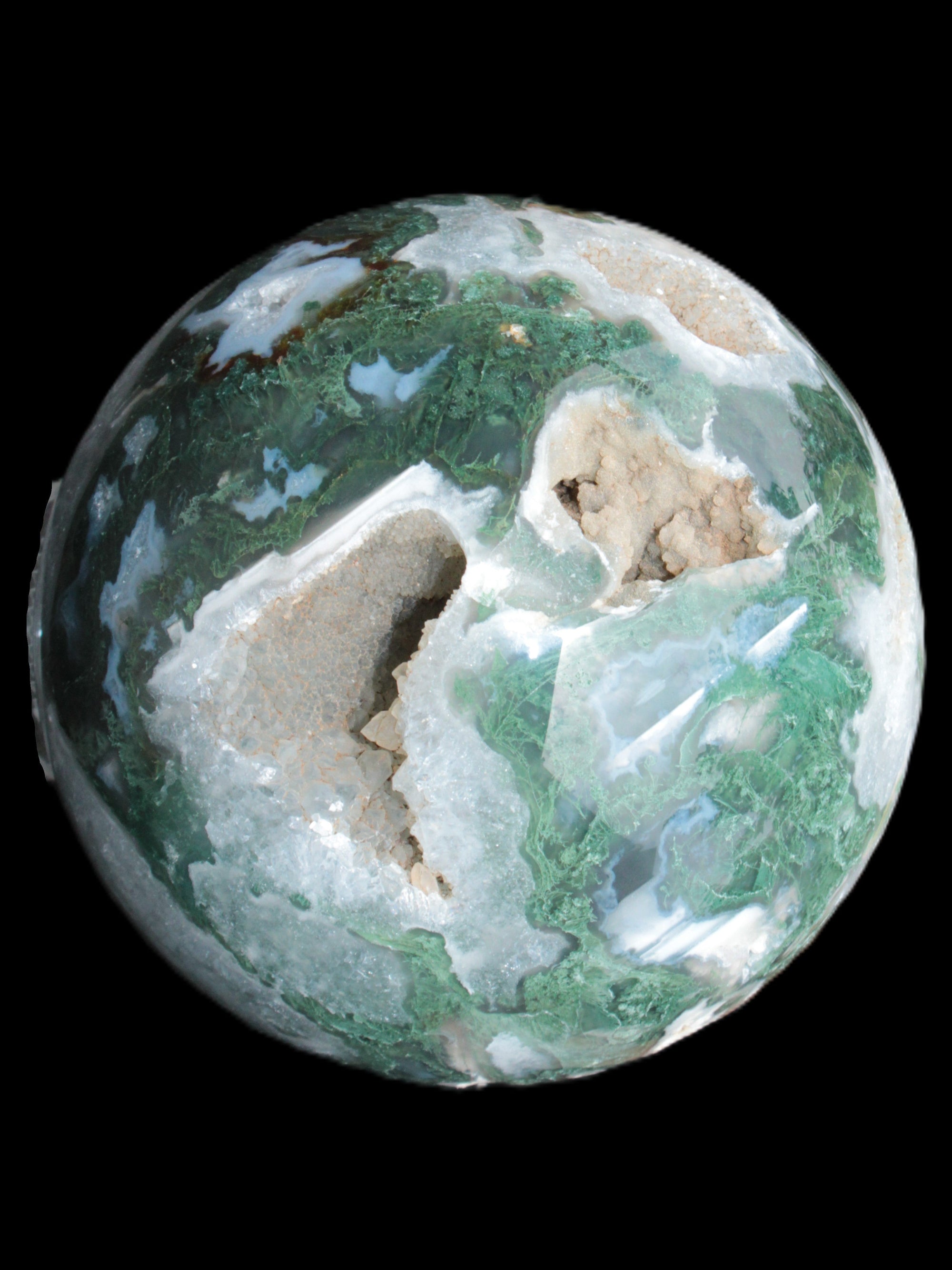 Moss Agate sphere from Madagascar 108mm 1673g Rocks and Things Store