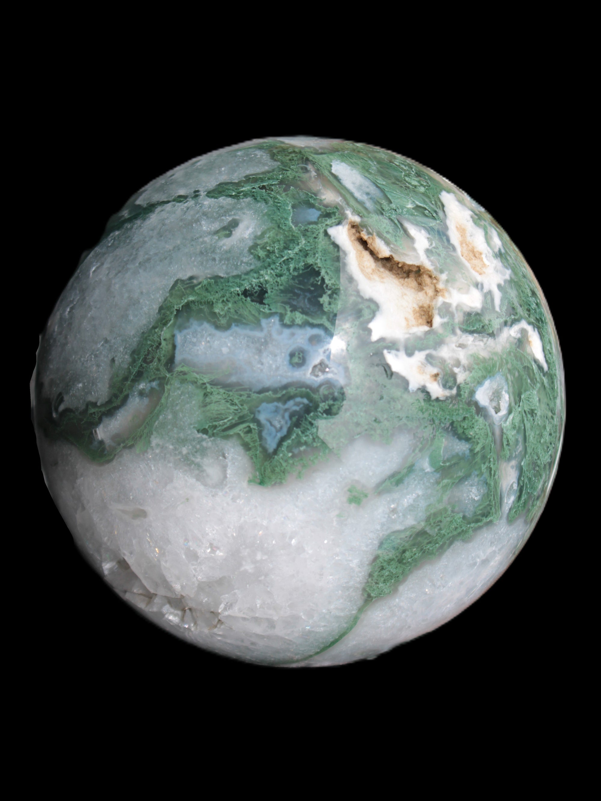 Moss Agate sphere from Madagascar 108mm 1673g Rocks and Things Store