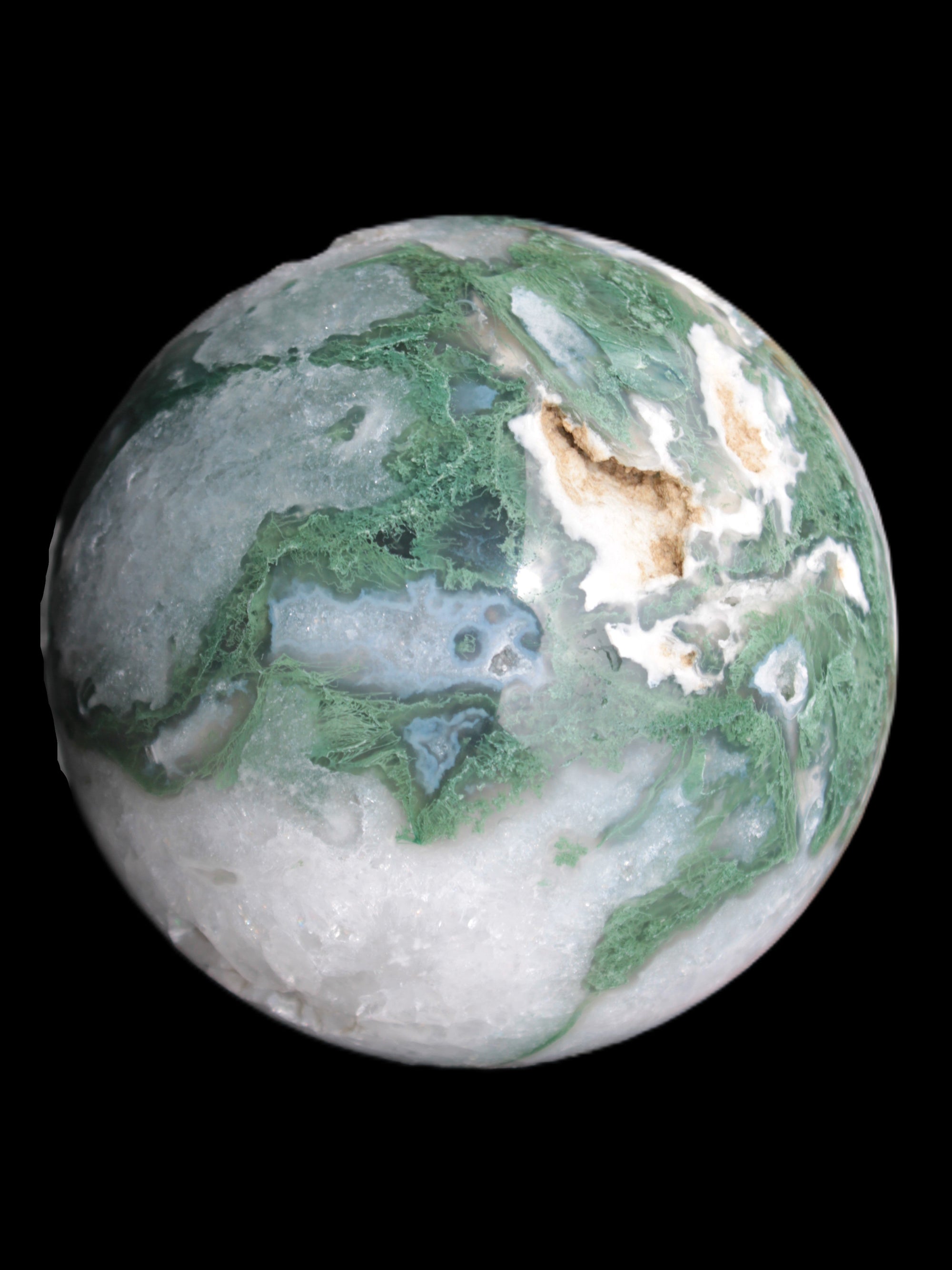 Moss Agate sphere from Madagascar 108mm 1673g Rocks and Things Store