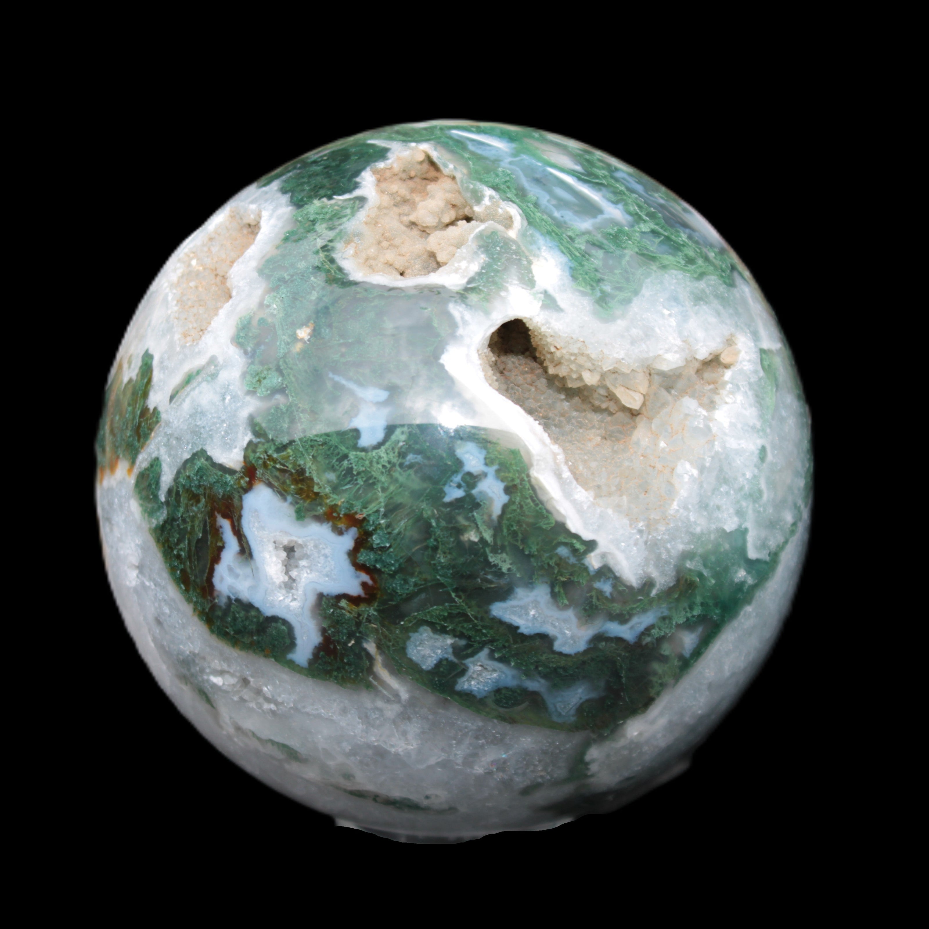 Moss Agate sphere from Madagascar 108mm 1673g Rocks and Things Store
