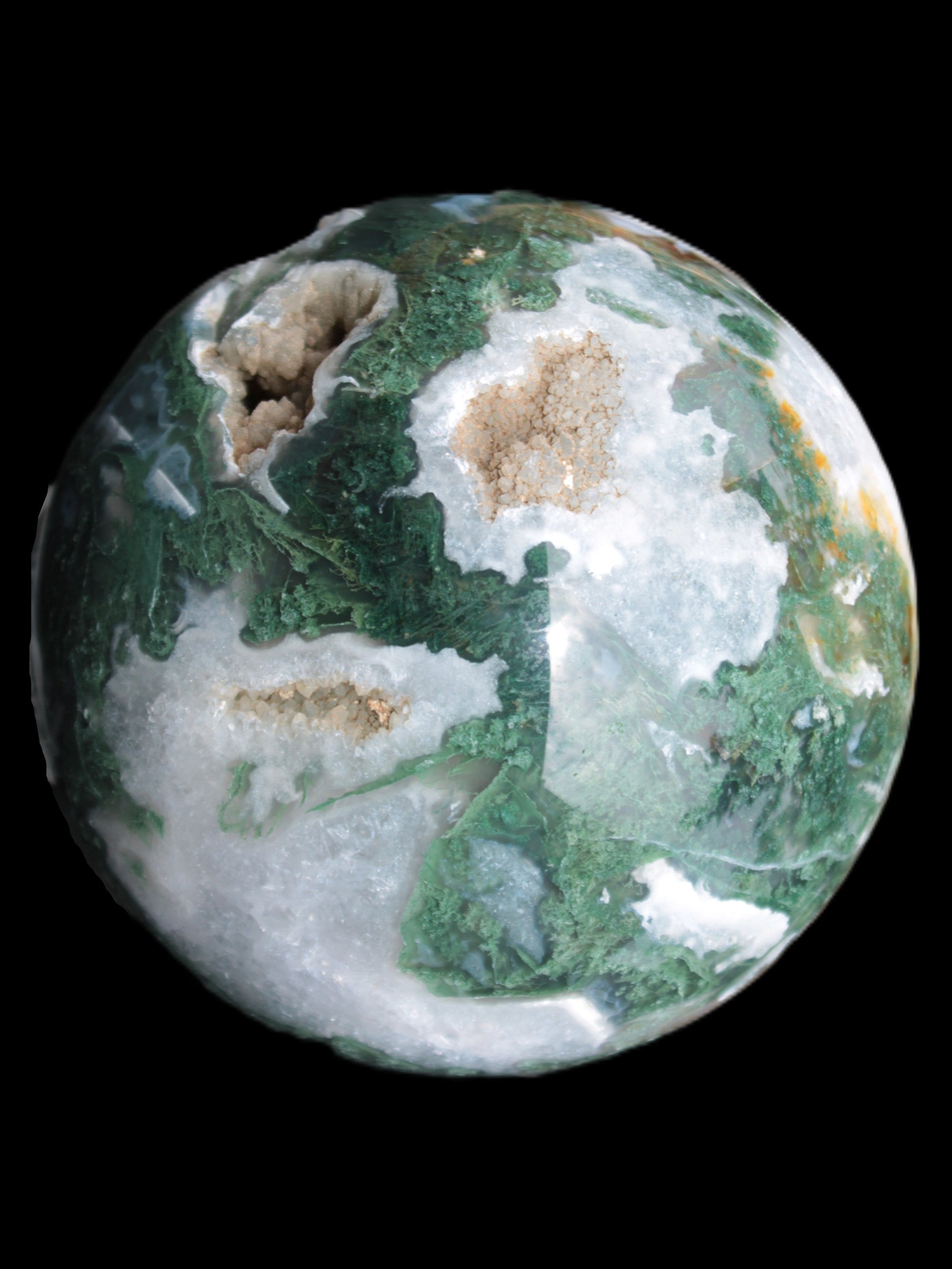 Moss Agate sphere from Madagascar 108mm 1673g Rocks and Things Store