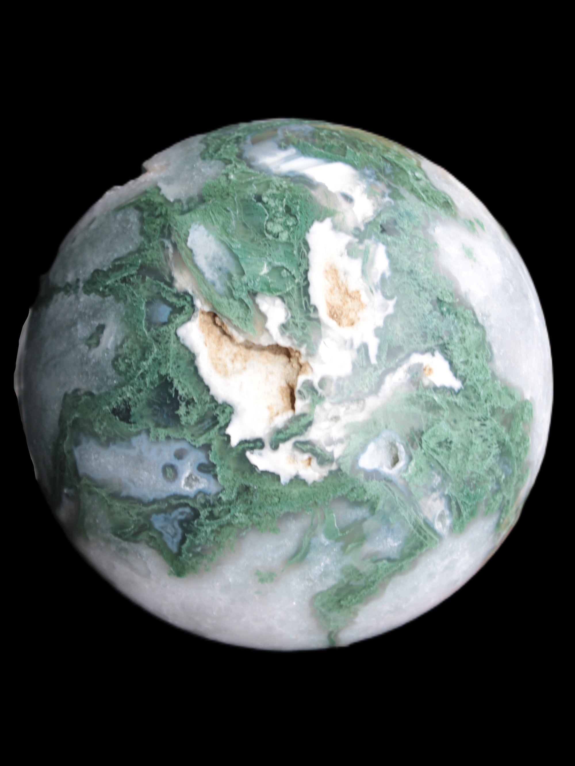 Moss Agate sphere from Madagascar 108mm 1673g Rocks and Things Store