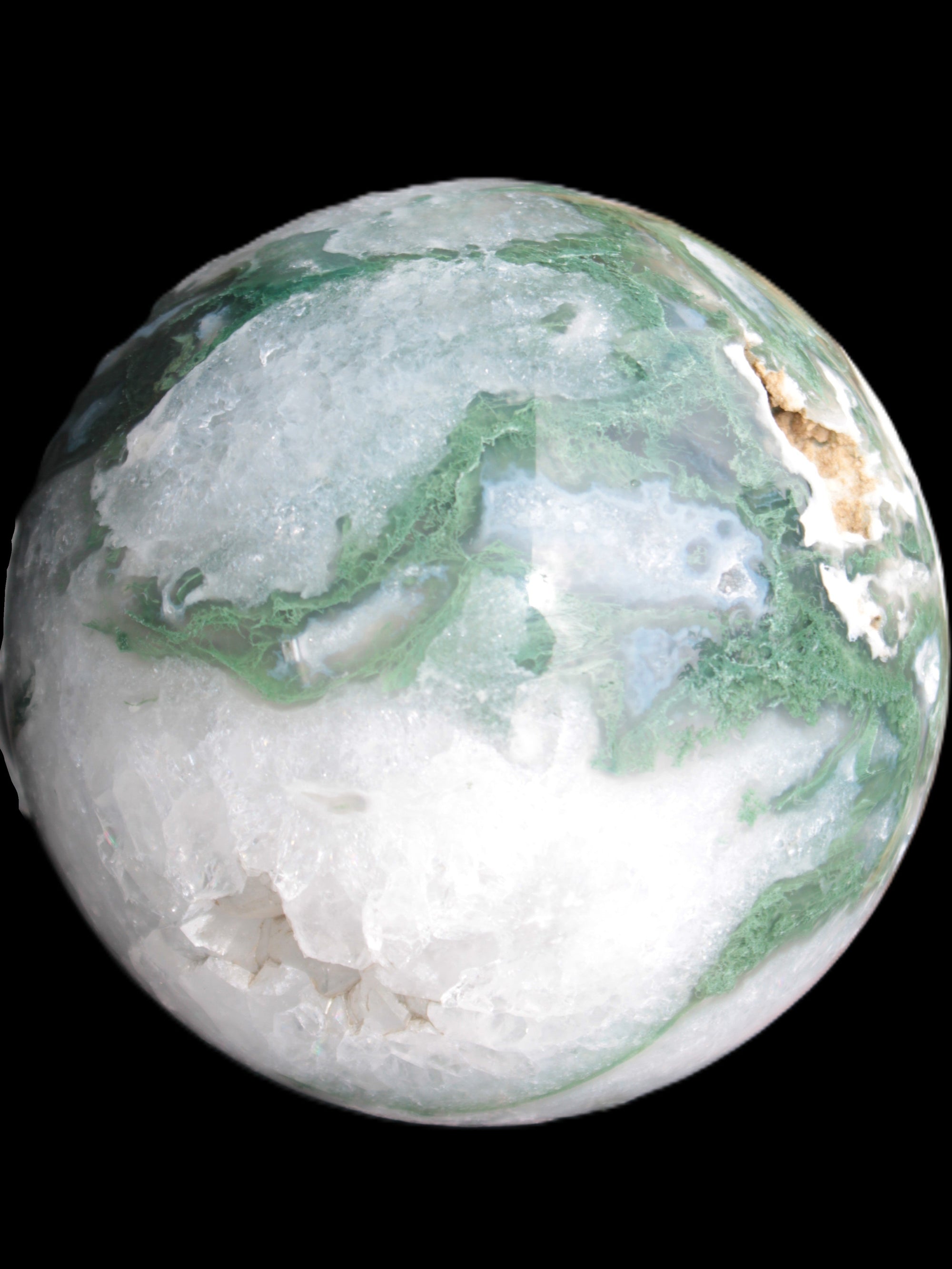 Moss Agate sphere from Madagascar 108mm 1673g Rocks and Things Store