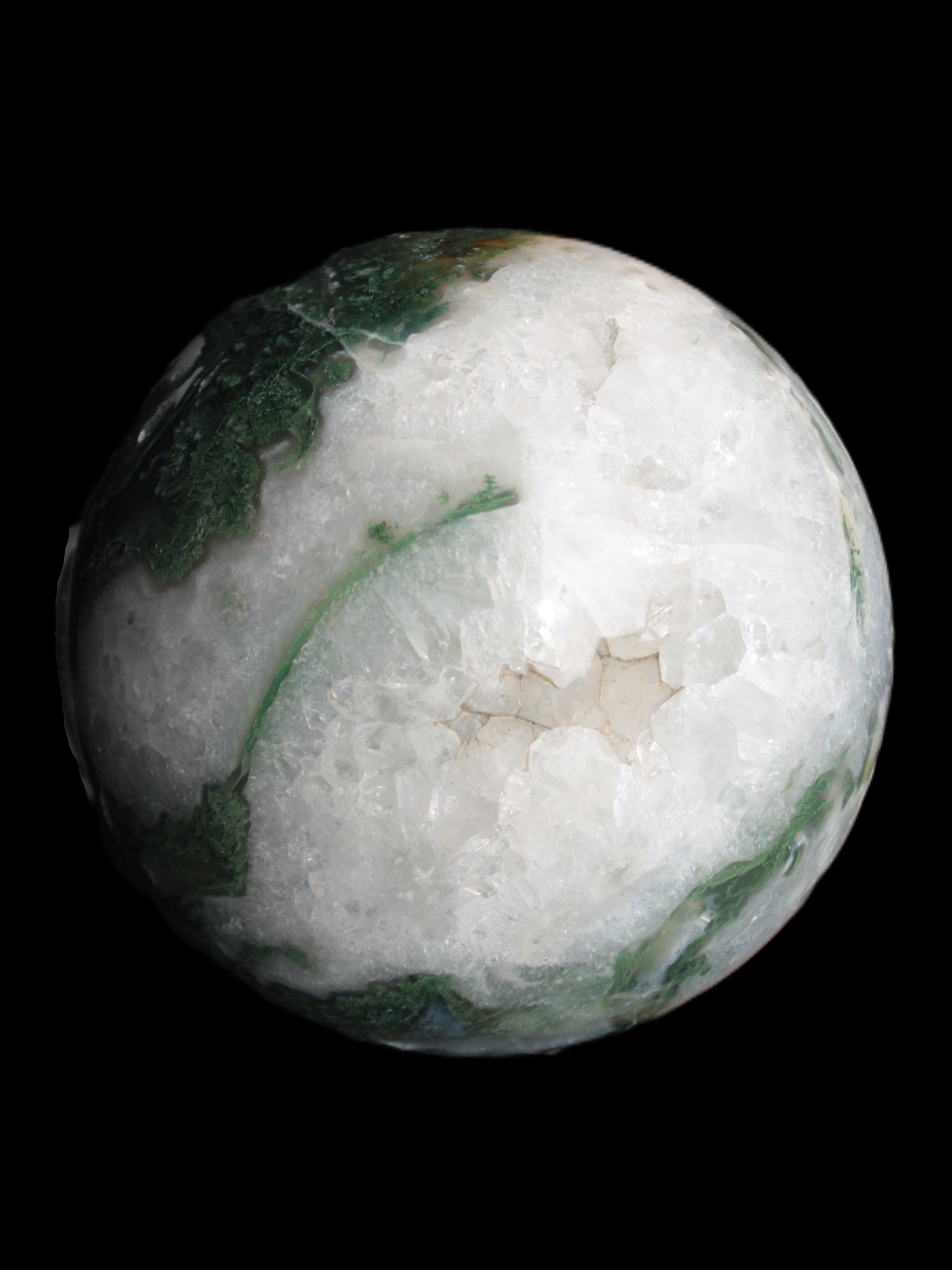 Moss Agate sphere from Madagascar 108mm 1673g Rocks and Things Store