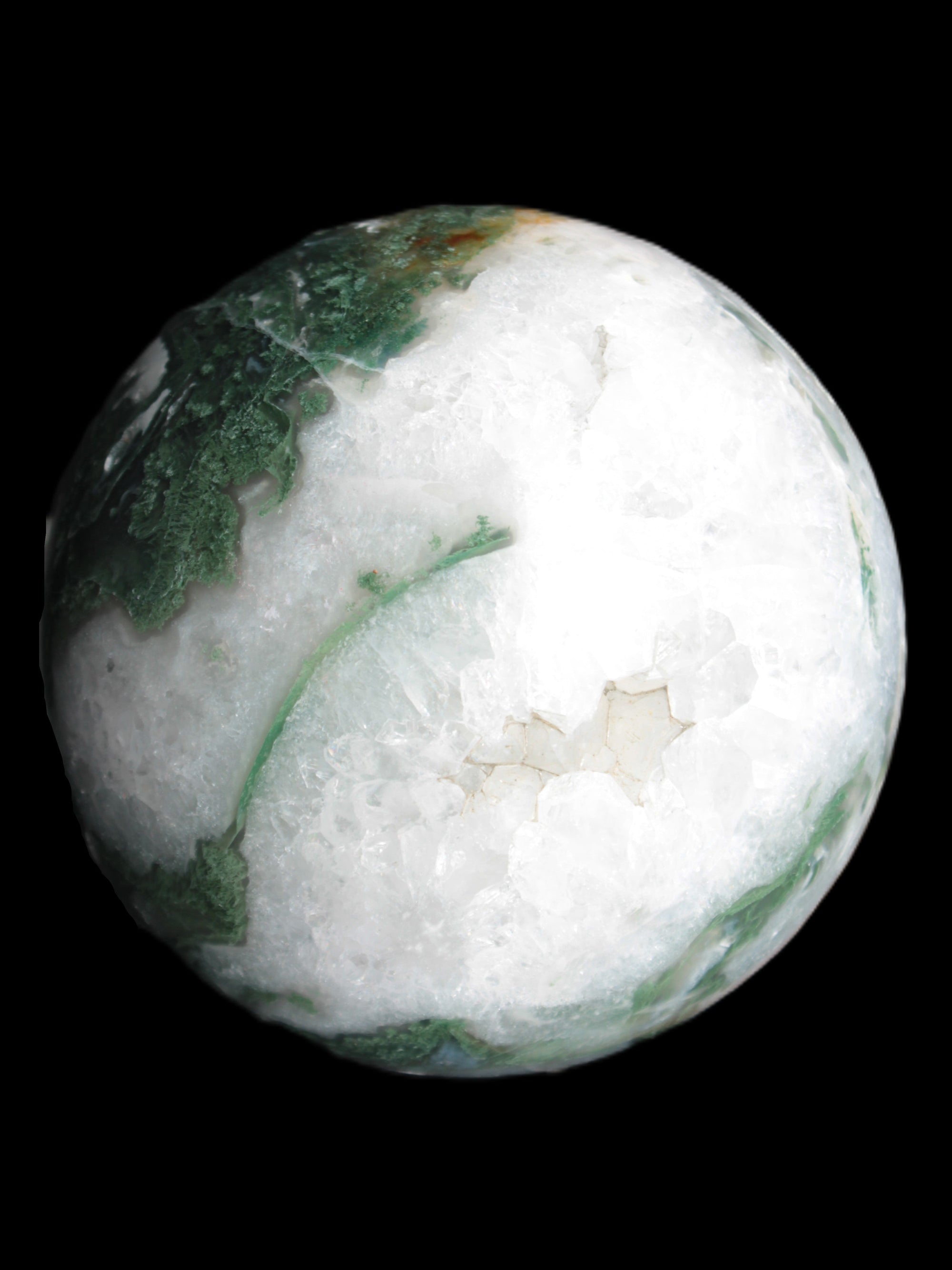 Moss Agate sphere from Madagascar 108mm 1673g Rocks and Things Store