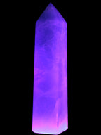 Fluorite obelisk 50*50*190mm 1173g in UV light - Rocks and Things Store