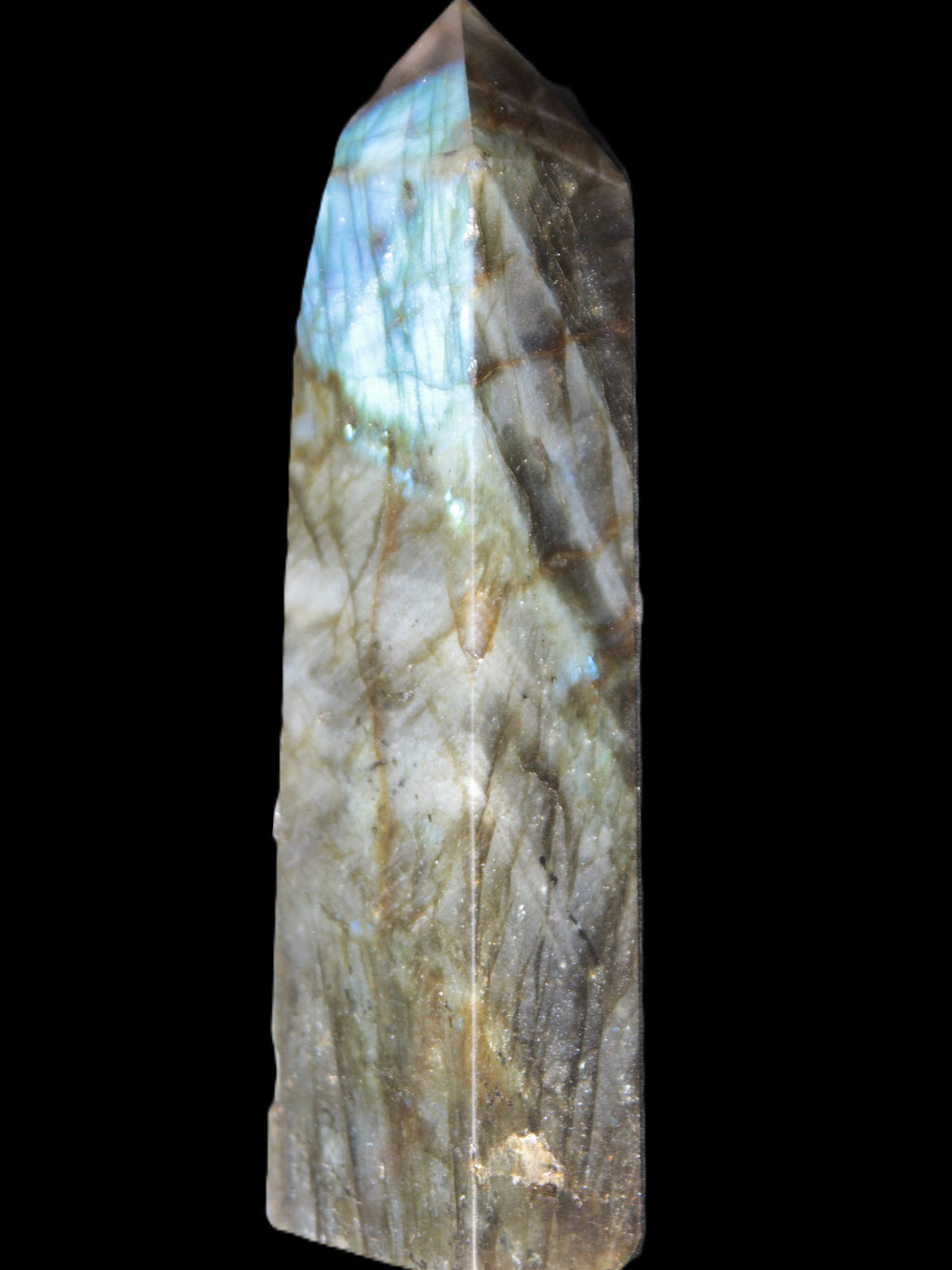 Labradorite obelisk 42*23*143mm 318g Rocks and Things Store