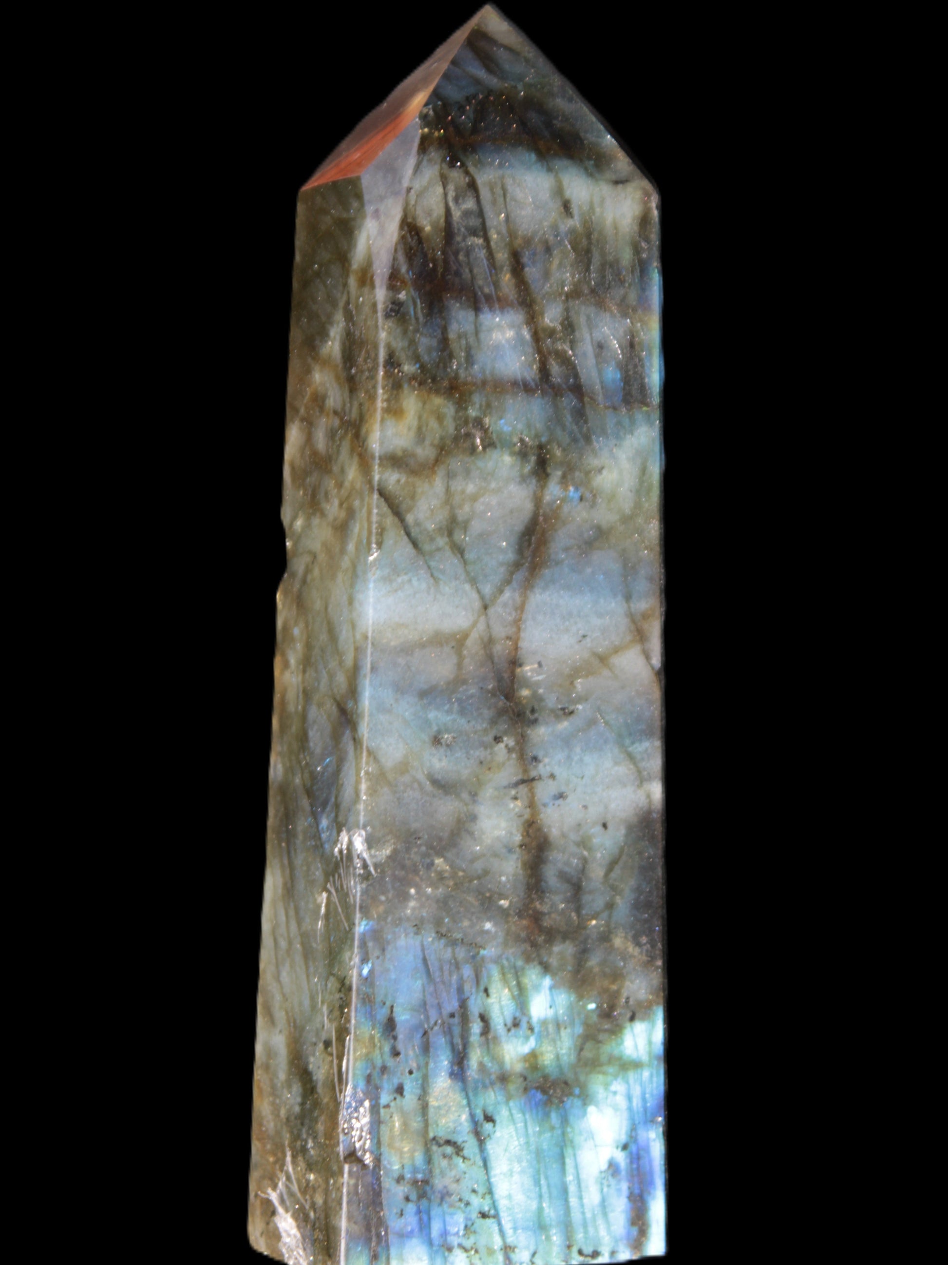 Labradorite obelisk 42*23*143mm 318g Rocks and Things Store