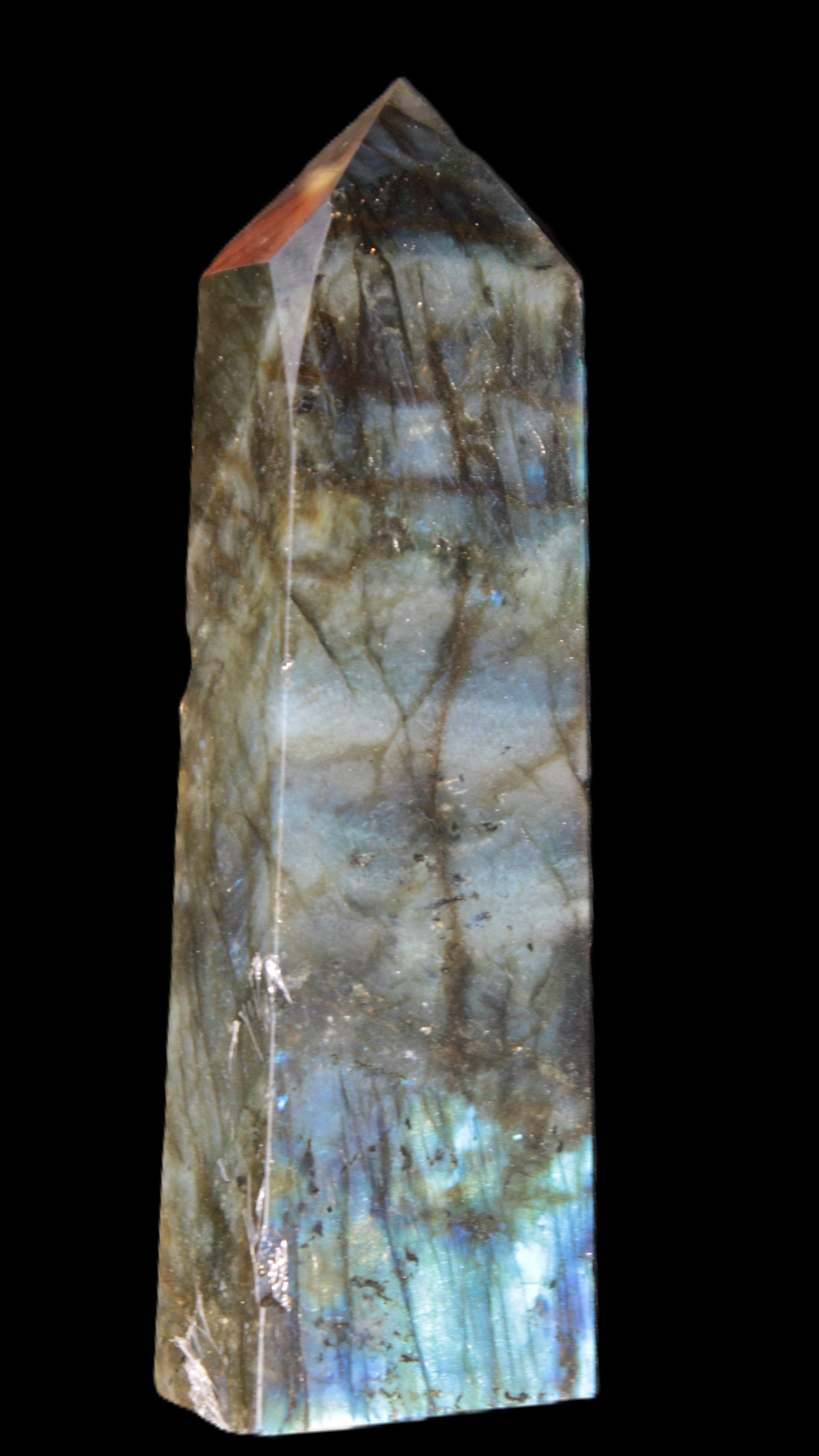 Labradorite obelisk 42*23*143mm 318g Rocks and Things Store