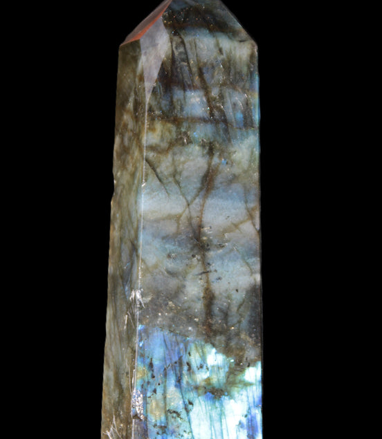 Labradorite obelisk 42*23*143mm 318g Rocks and Things Store