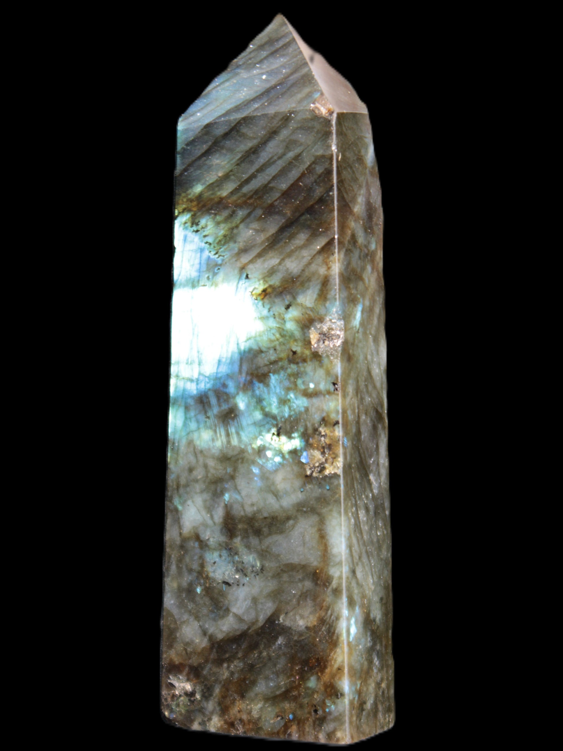 Labradorite obelisk 42*23*143mm 318g Rocks and Things Store