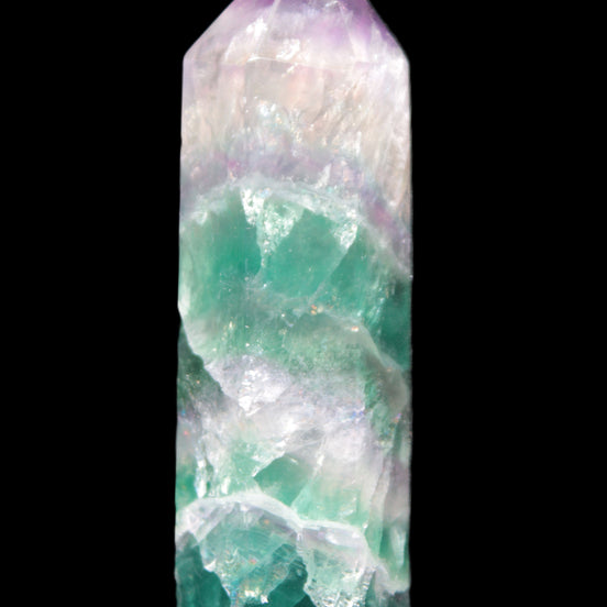 Rainbow Fluorite obelisk 25*88mm 115g in sunlight - Rocks and Things Store