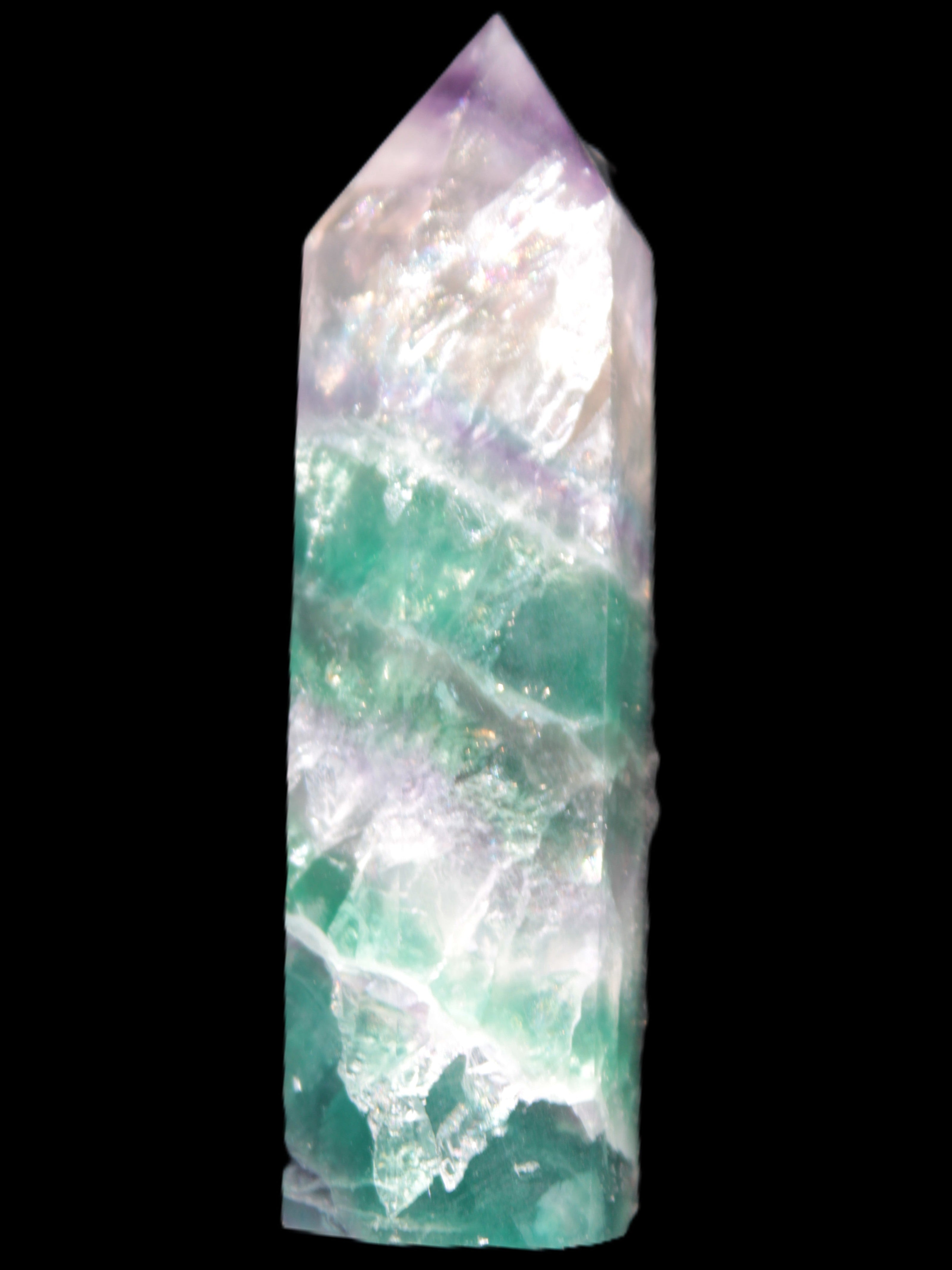 Rainbow Fluorite obelisk 25*88mm 115g Rocks and Things Store