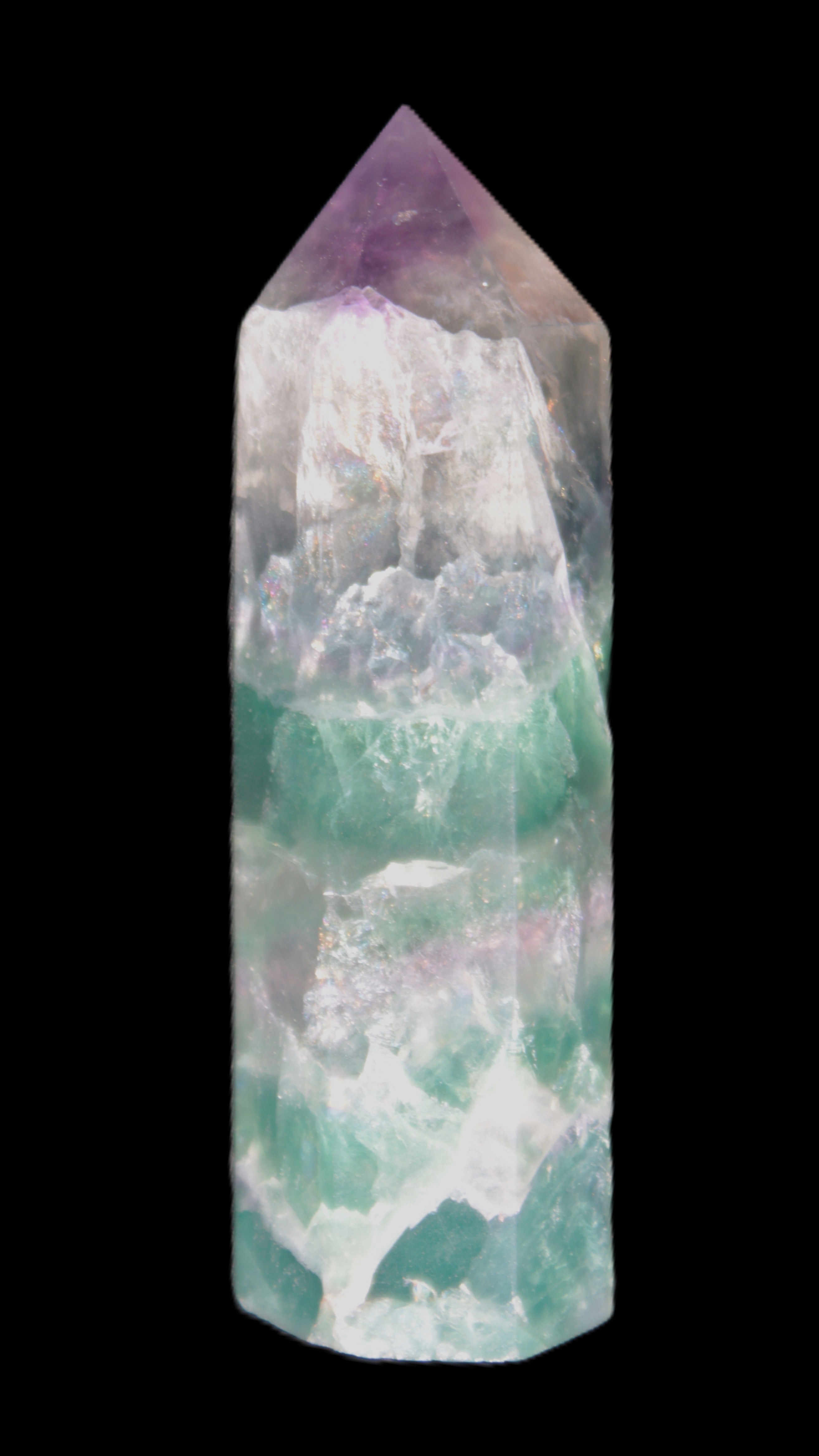 Rainbow Fluorite obelisk 25*88mm 115g Rocks and Things Store