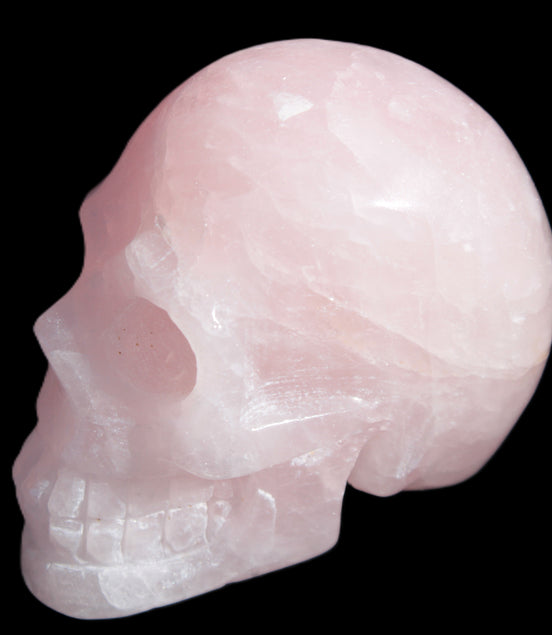 Pink Rose Quartz skull 74*42*54mm 285g Rocks and Things Store
