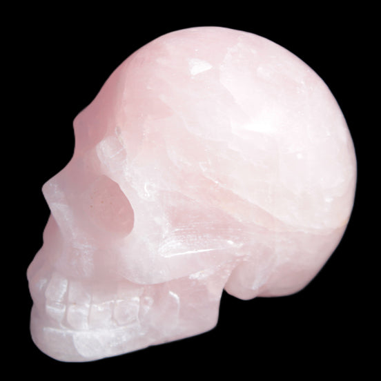 Pink Rose Quartz skull 74*42*54mm 285g in sunlight - Rocks and Things Store