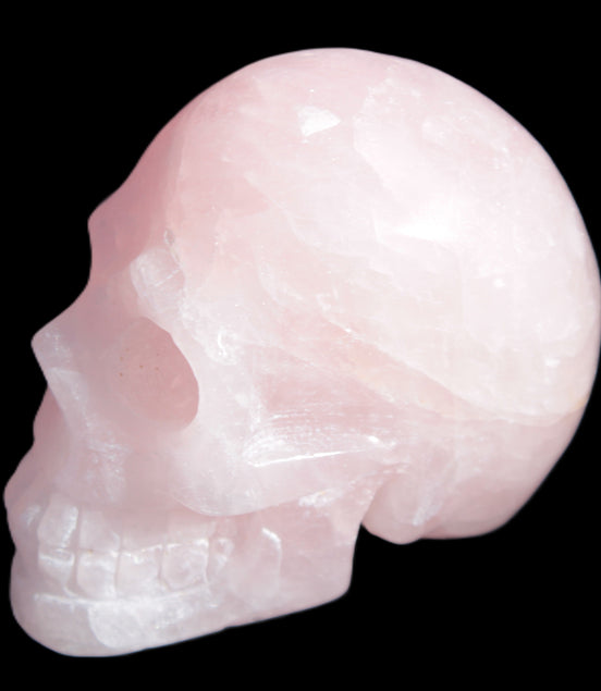 Pink Rose Quartz skull 74*42*54mm 285g Rocks and Things Store