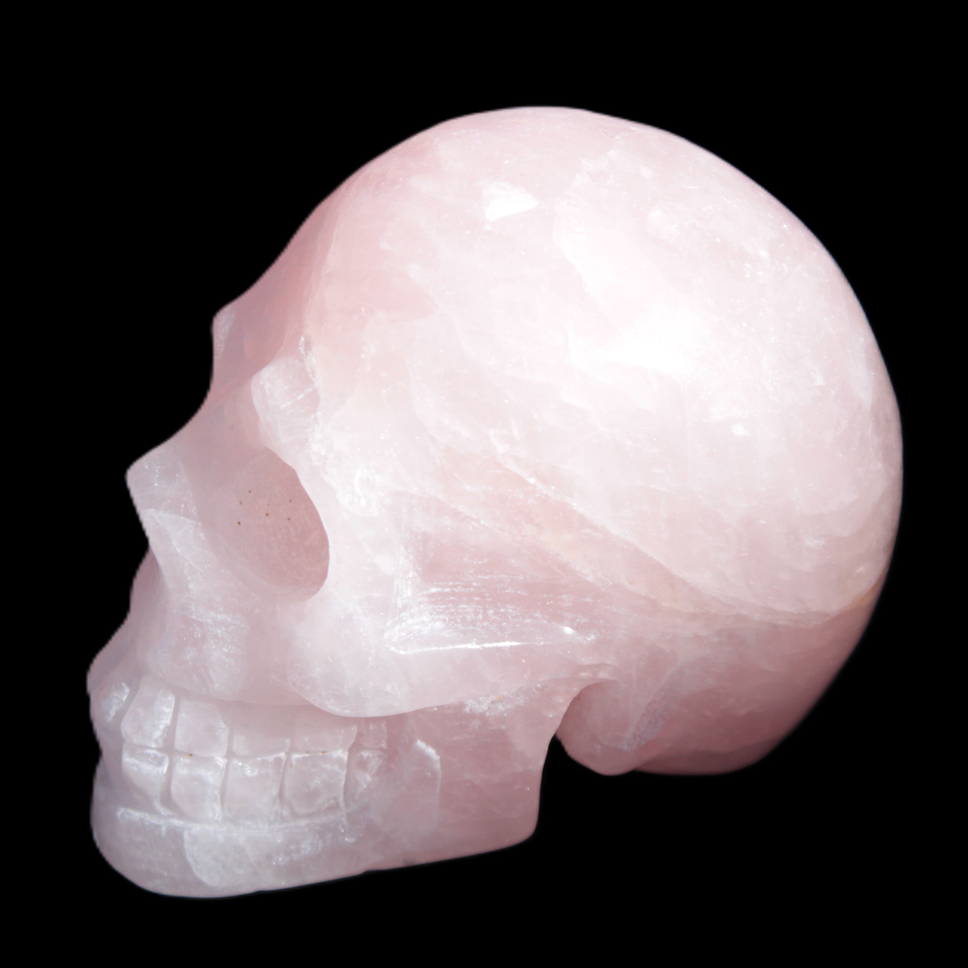 Pink Rose Quartz skull 74*42*54mm 285g Rocks and Things Store