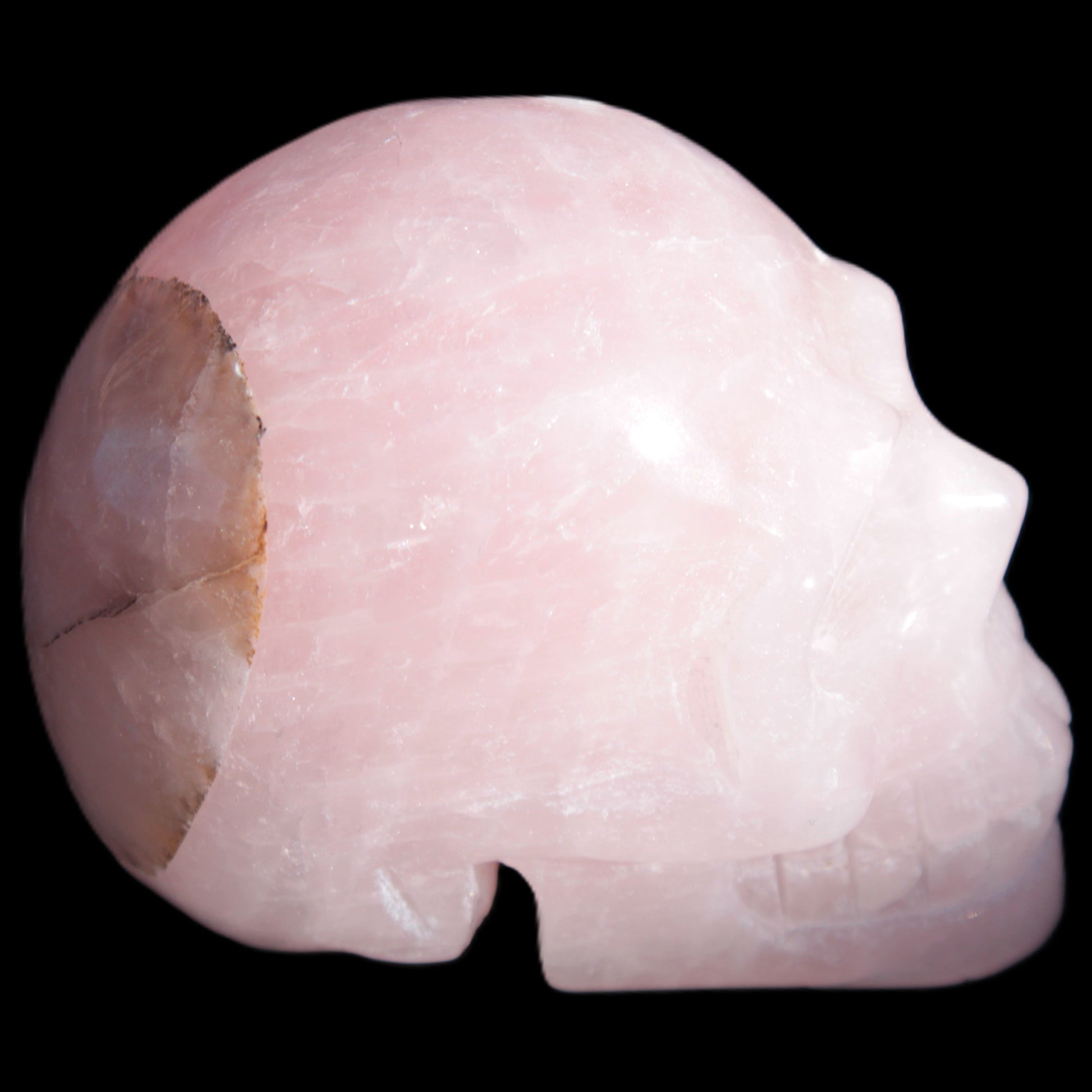 Pink Rose Quartz skull 74*42*54mm 285g Rocks and Things Store