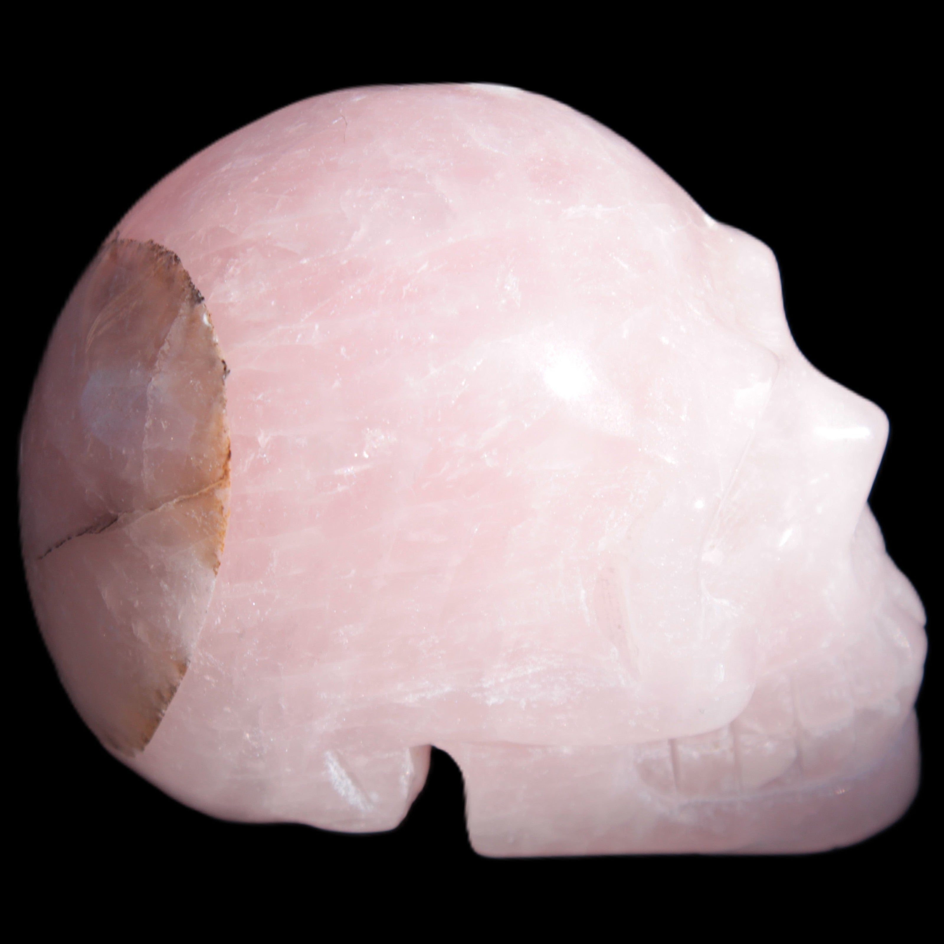 Pink Rose Quartz skull 74*42*54mm 285g Rocks and Things Store