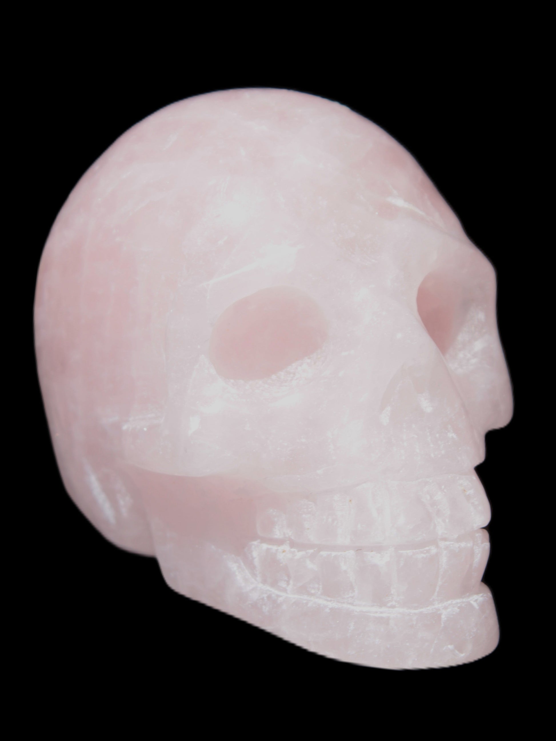 Pink Rose Quartz skull 74*42*54mm 285g Rocks and Things Store