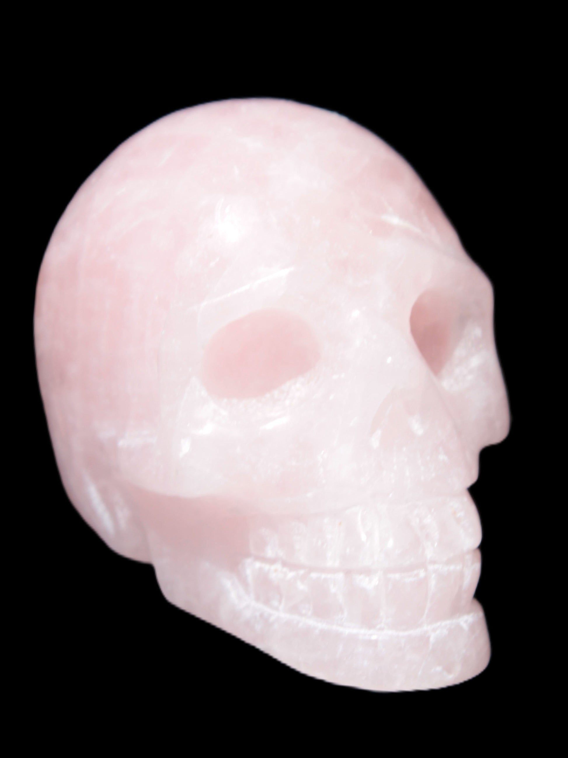 Pink Rose Quartz skull 74*42*54mm 285g Rocks and Things Store