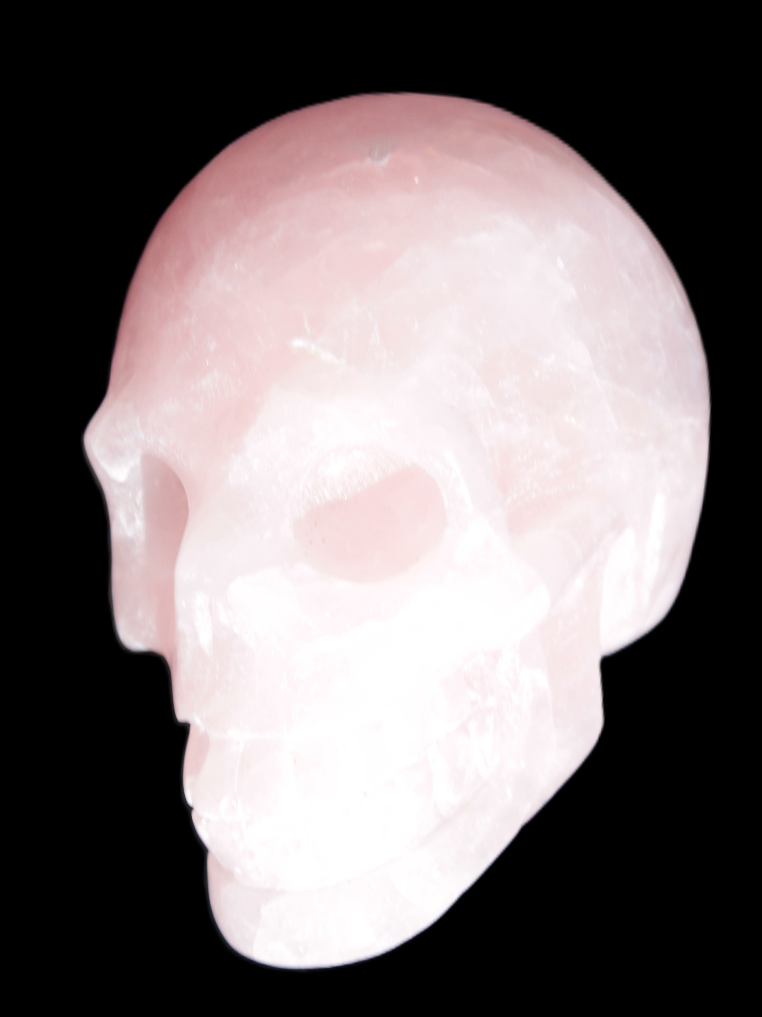 Pink Rose Quartz skull 74*42*54mm 285g Rocks and Things Store