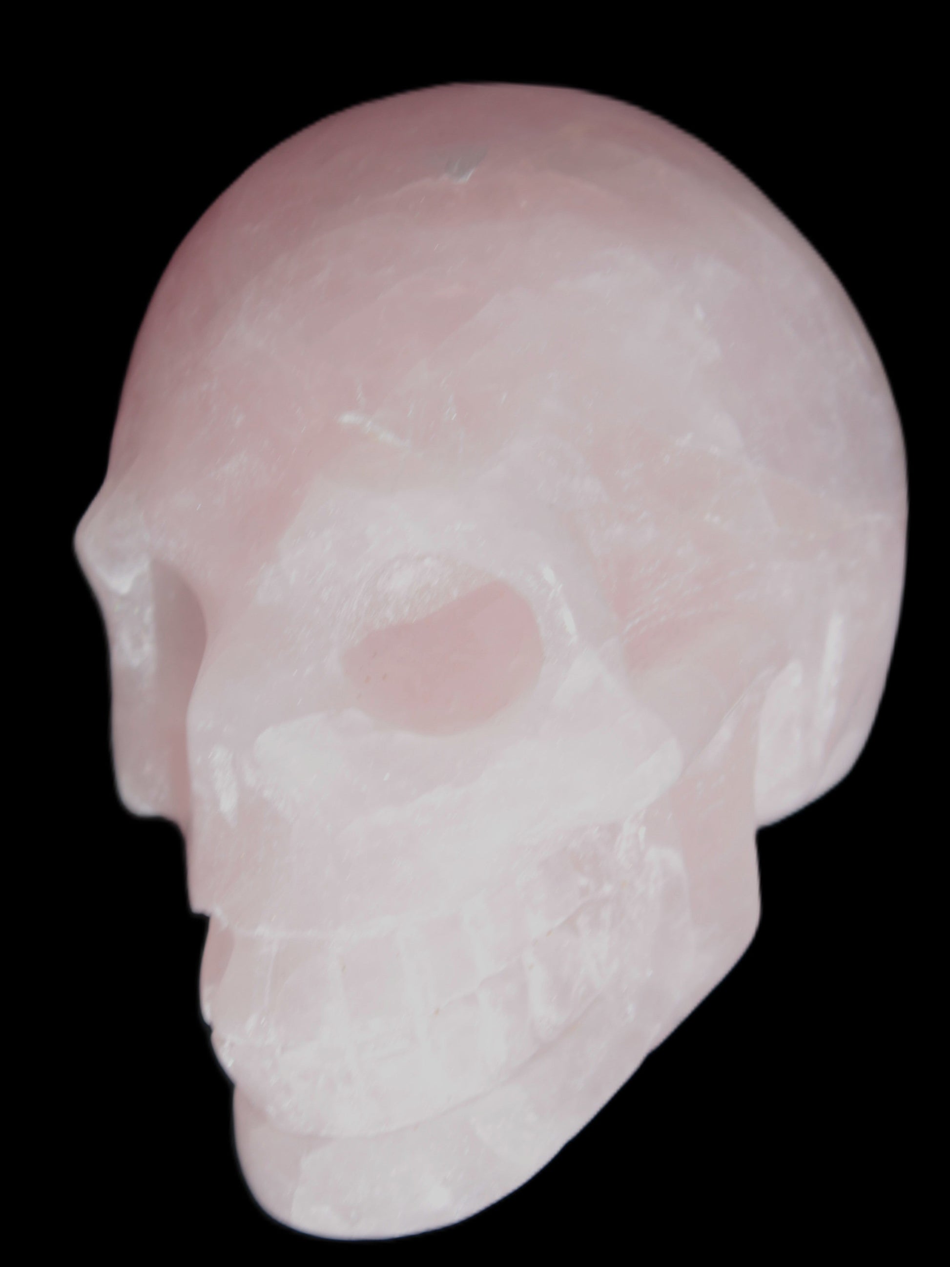 Pink Rose Quartz skull 74*42*54mm 285g Rocks and Things Store