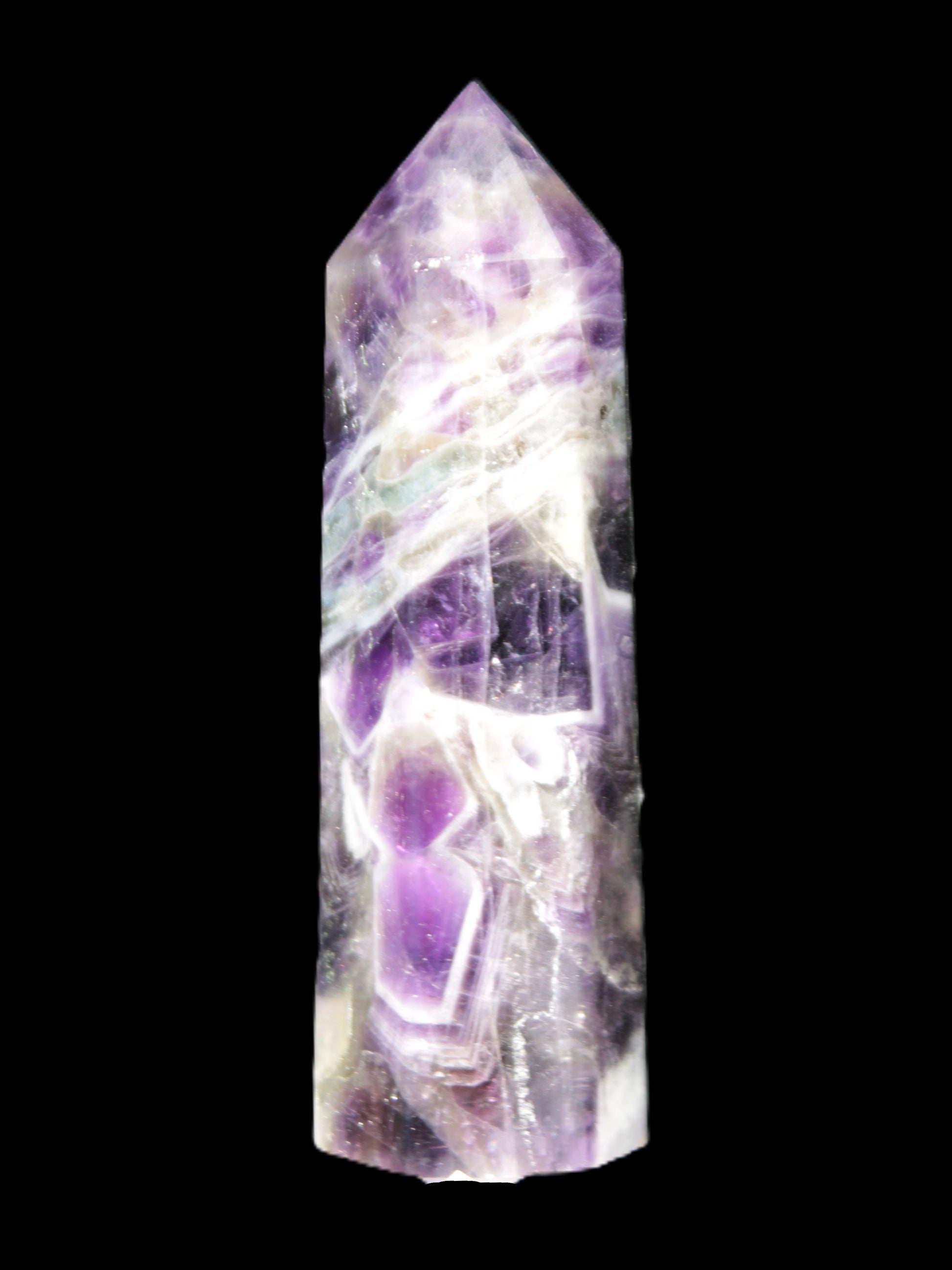 Chevron Amethyst wand 87*23mm 87.6g - Rocks and Things Store