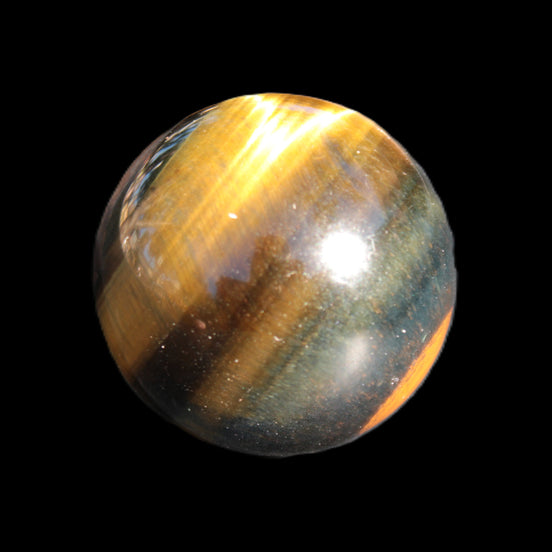 Blue Tigers Eye sphere 37mm 74g in sunlight - Rocks and Things Store
