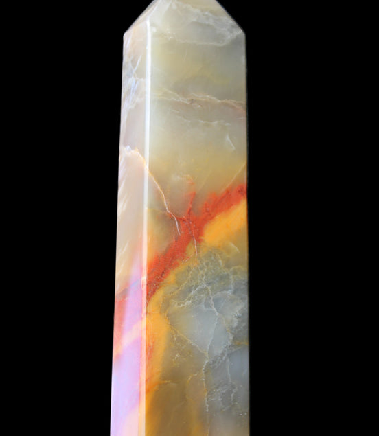 Carnelian Agate obelisk 33*20*133mm 189g - Rocks and Things Store