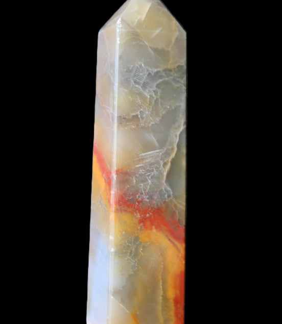 Carnelian Agate obelisk 33*20*133mm 189g - Rocks and Things Store