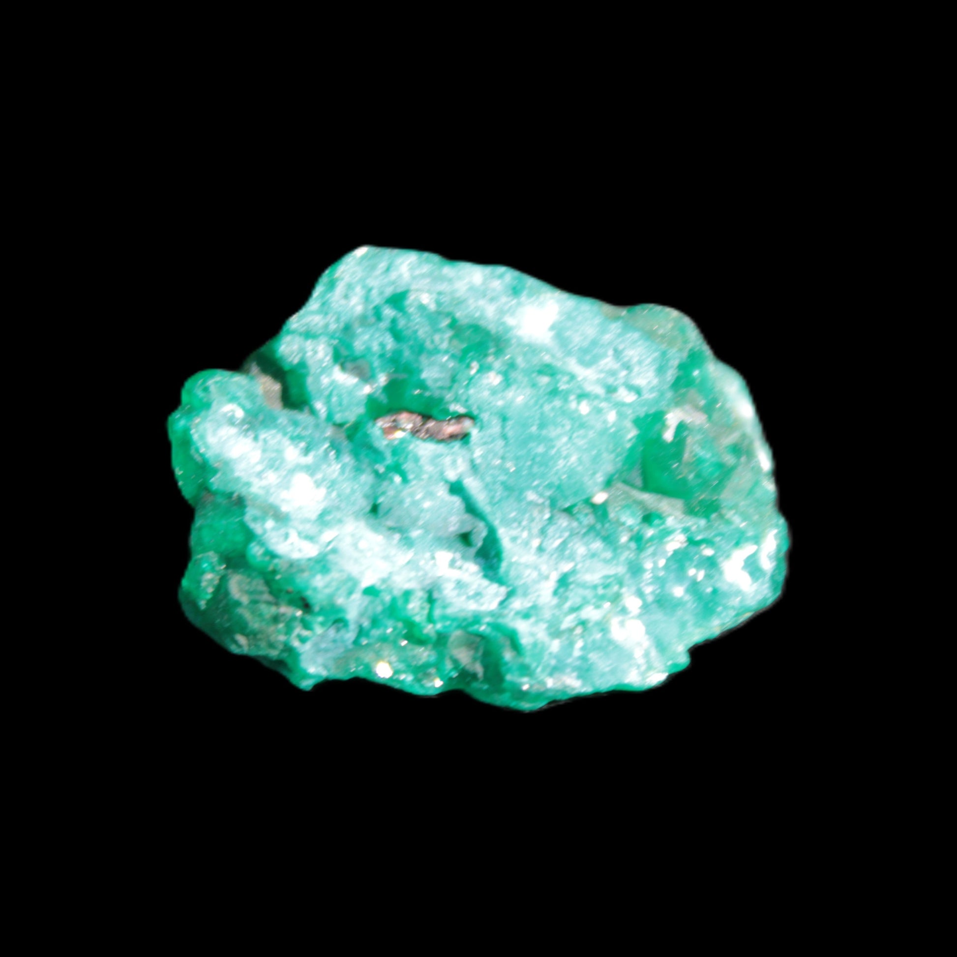 Green Dioptase specimen from the Congo 26*11*23mm 50ct 10g in bright sunshine - Rocks and Things Store