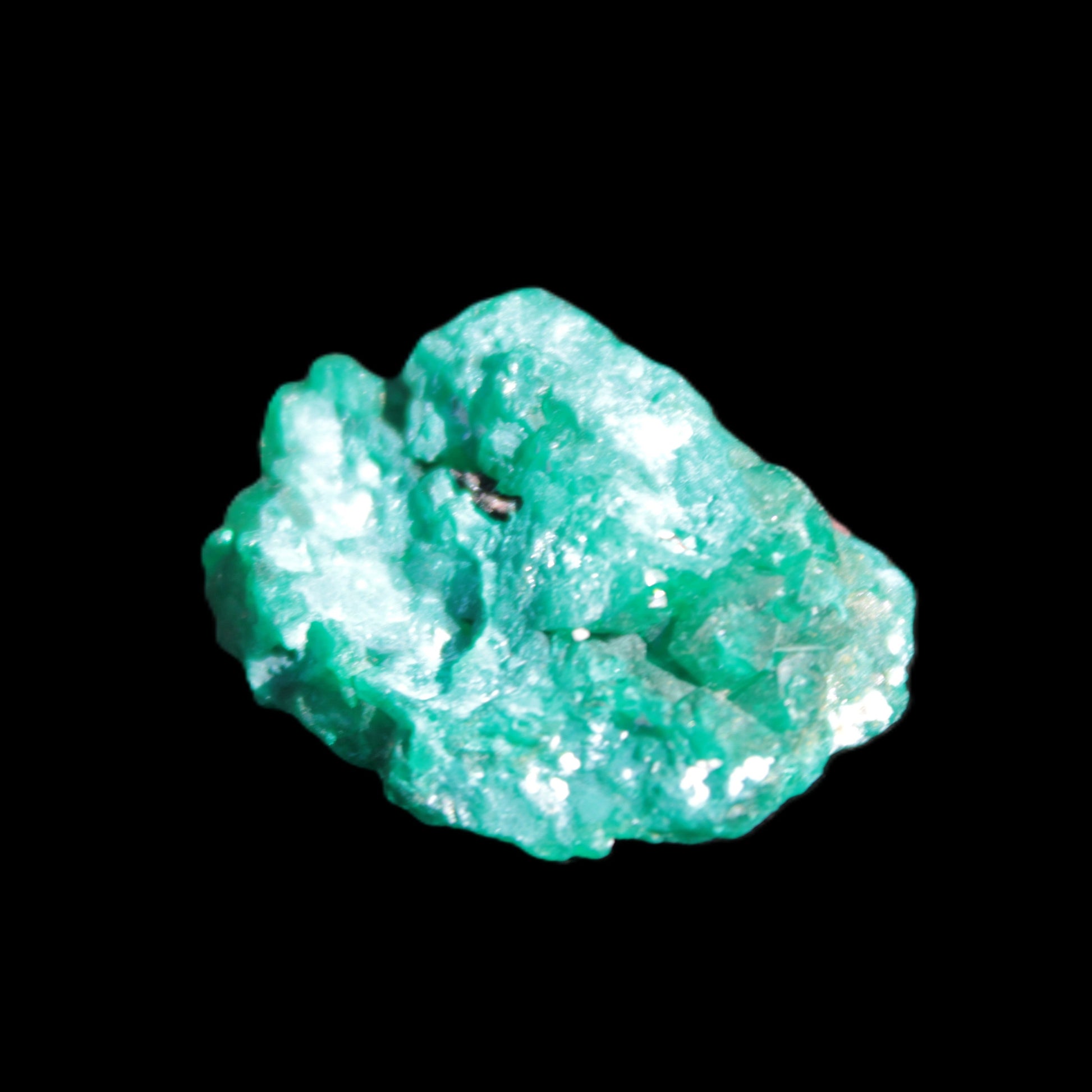 Green Dioptase specimen from the Congo 26*11*23mm 50ct 10g in bright sunshine - Rocks and Things Store