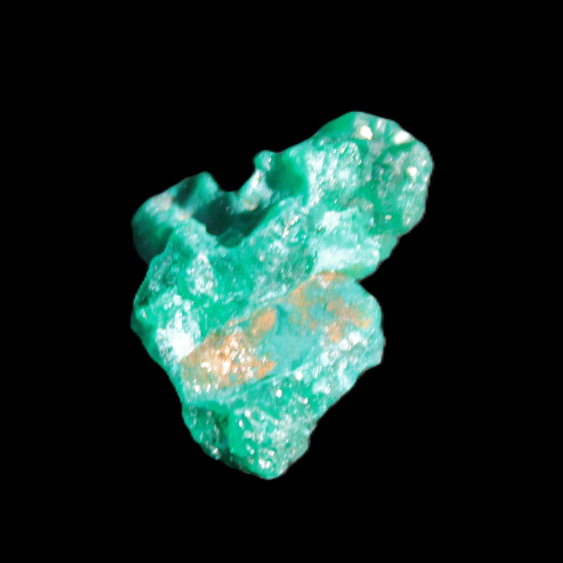 Green Dioptase specimen from the Congo 24*58*18mm 25ct 5.0g in bright sunshine - Rocks and Things Store