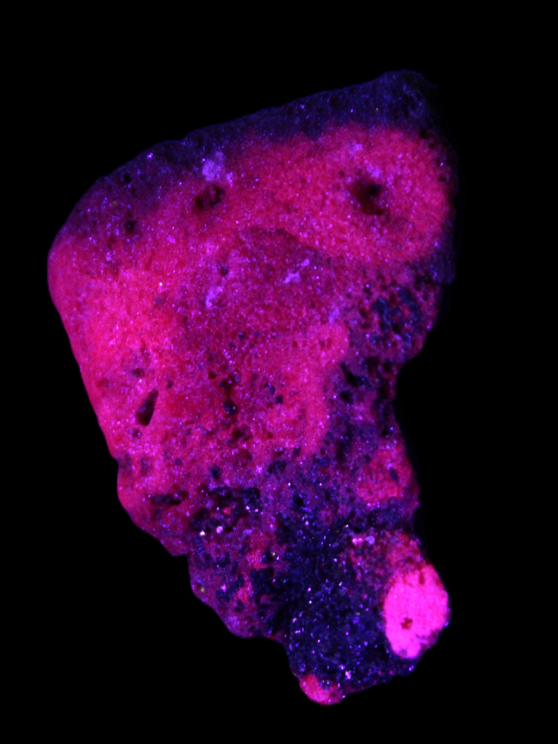 Ruby UV reactive cluster 50*39*11mm 52g Rocks and Things Store