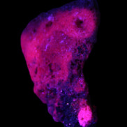 Ruby UV reactive cluster 50*39*11mm 52g in UV light