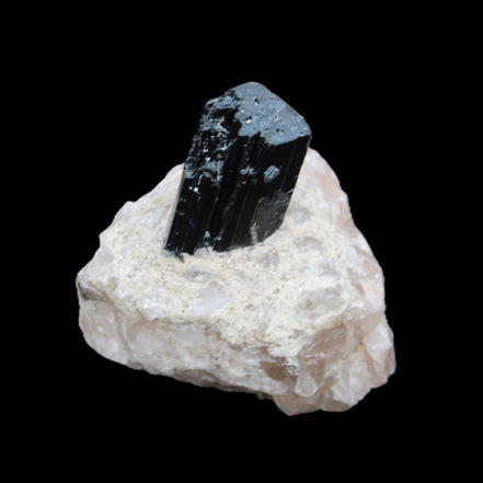 Natural Black Tourmaline crystal in Quartzite 74*68*84mm 442g Rocks and Things Store
