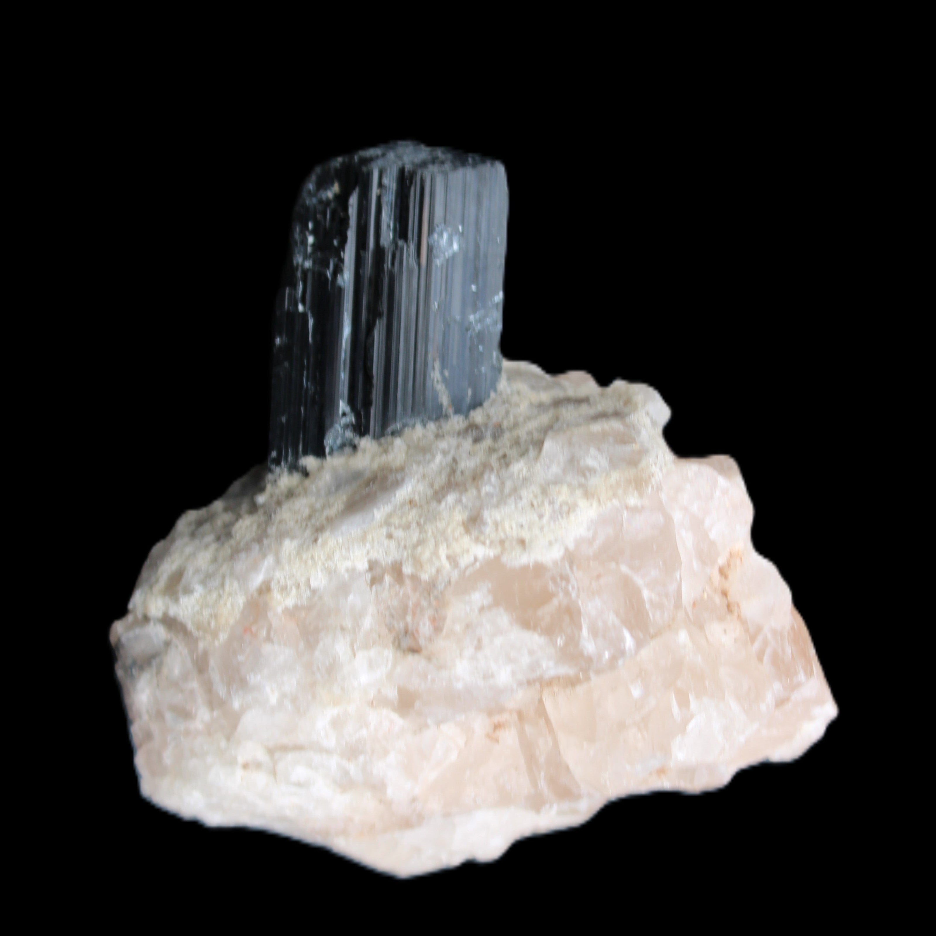 Natural Black Tourmaline crystal in Quartzite 74*68*84mm 442g Rocks and Things Store