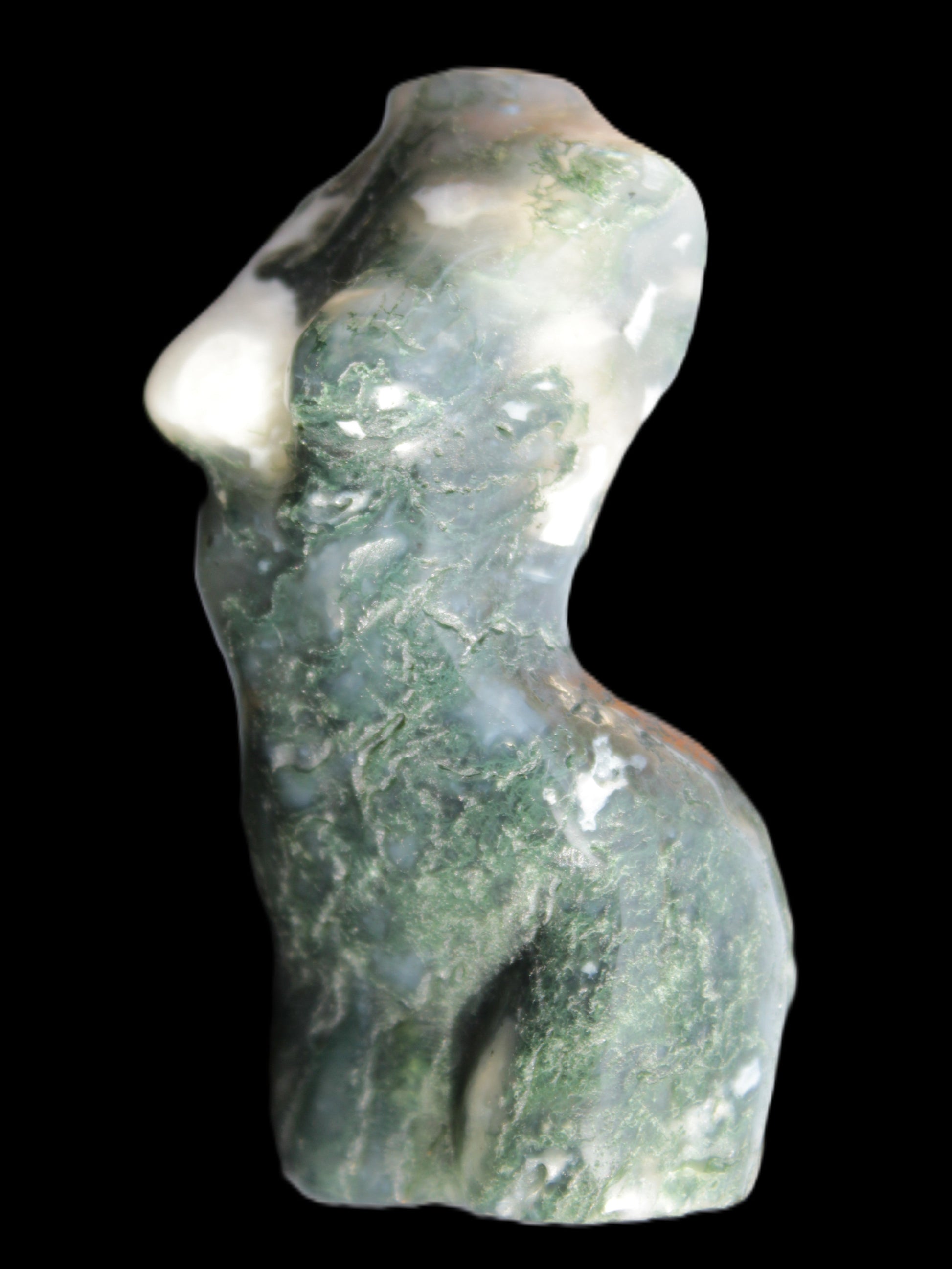 Moss Agate goddess 76*39mm 133g Rocks and Things Store