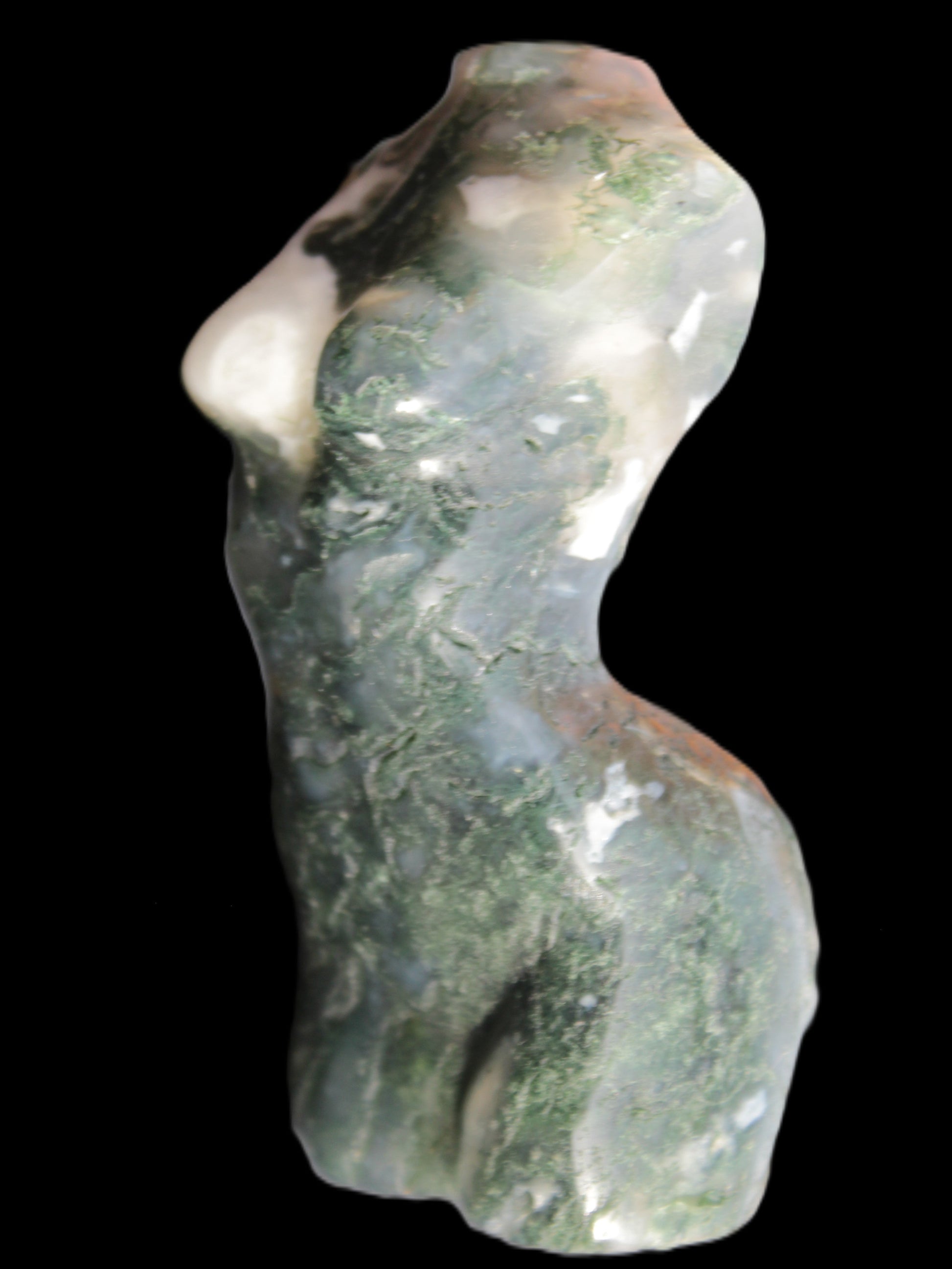 Moss Agate goddess 76*39mm 133g Rocks and Things Store