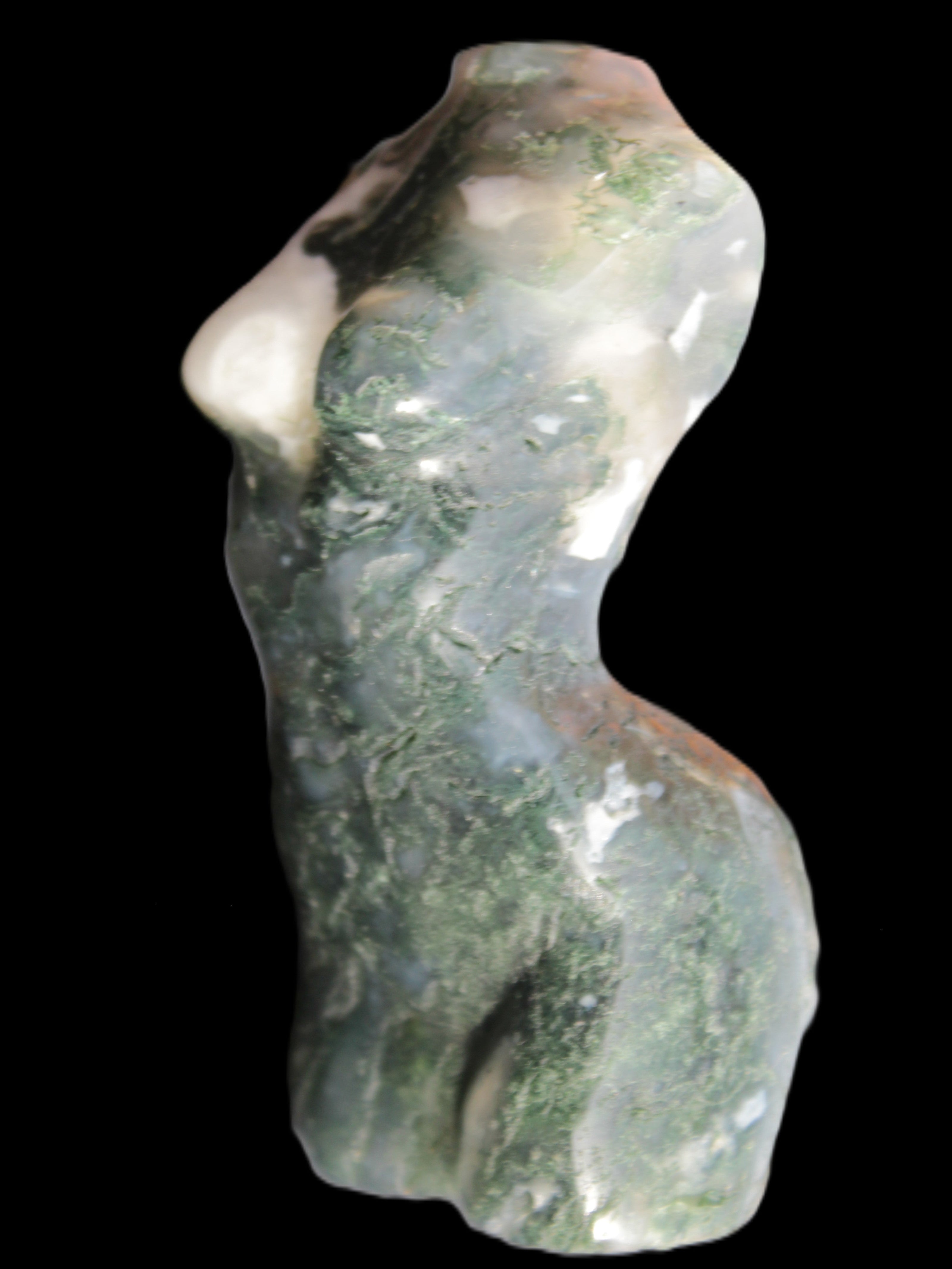 Moss Agate goddess 76*39mm 133g Rocks and Things Store