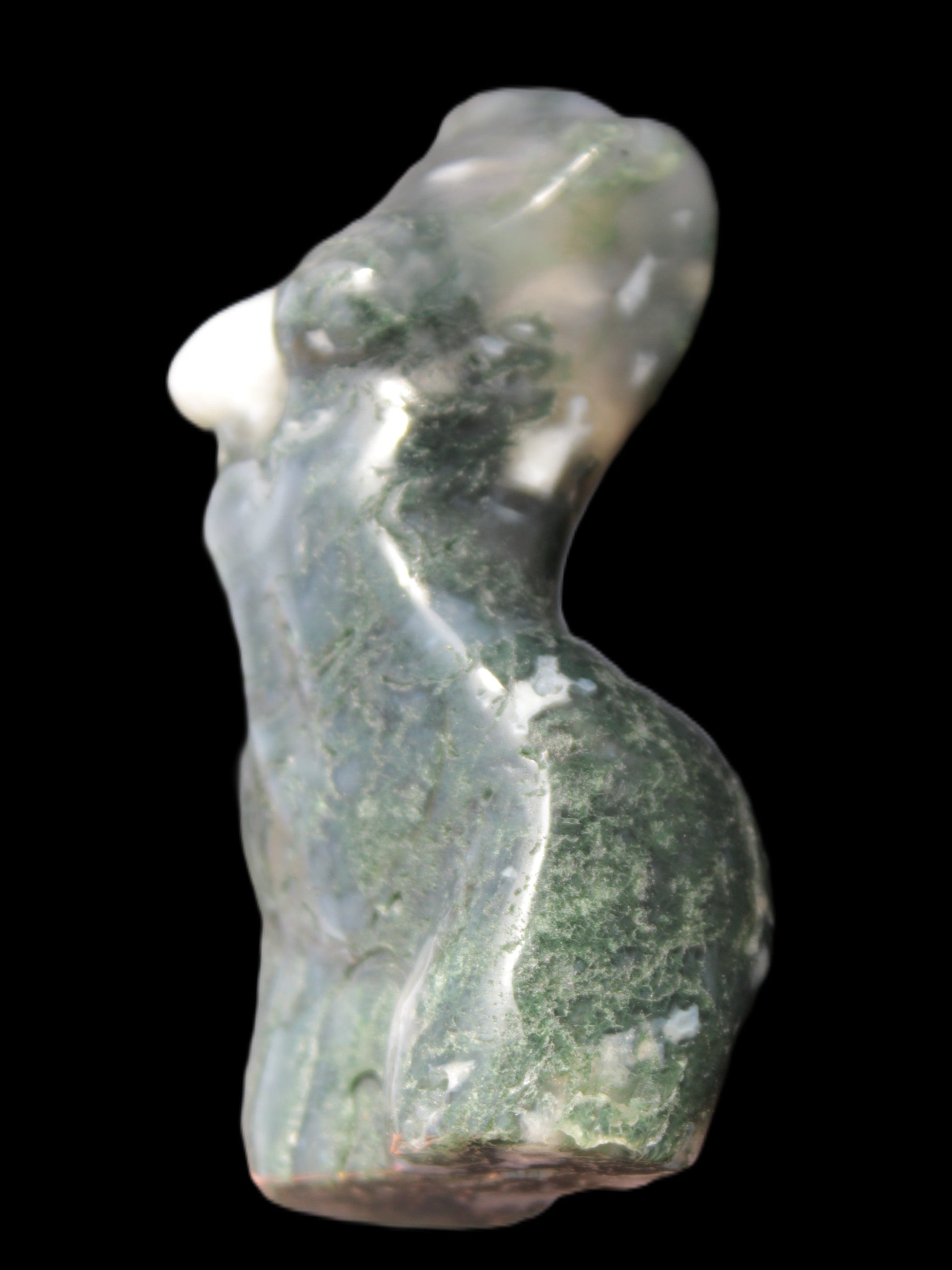 Moss Agate goddess 76*39mm 133g Rocks and Things Store