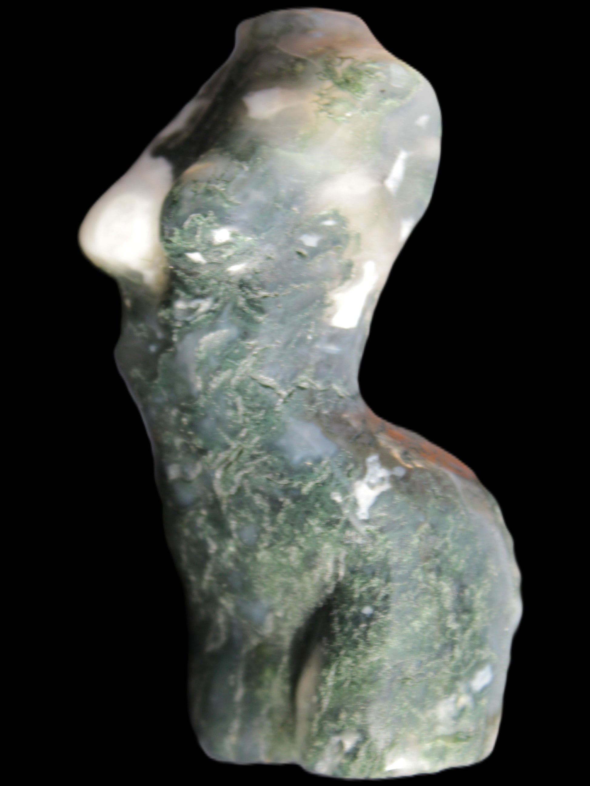 Moss Agate goddess 76*39mm 133g Rocks and Things Store