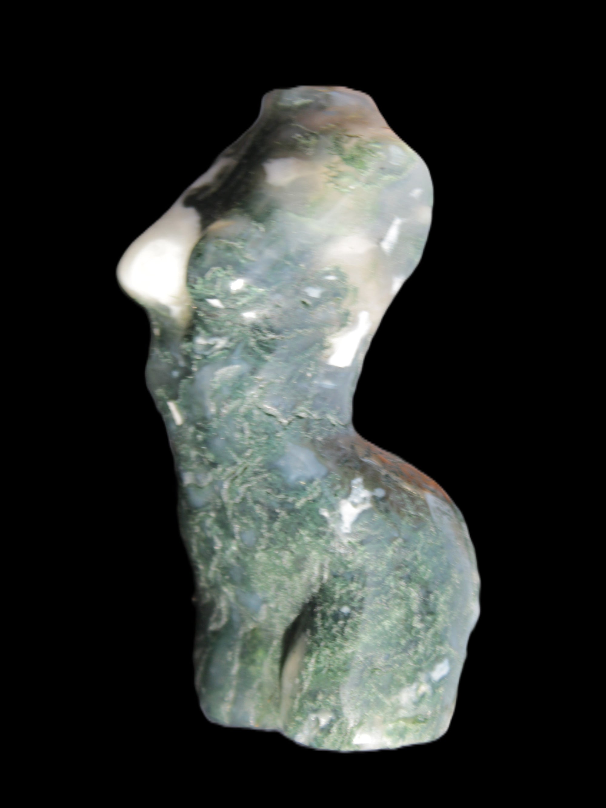 Moss Agate goddess 76*39mm 133g Rocks and Things Store