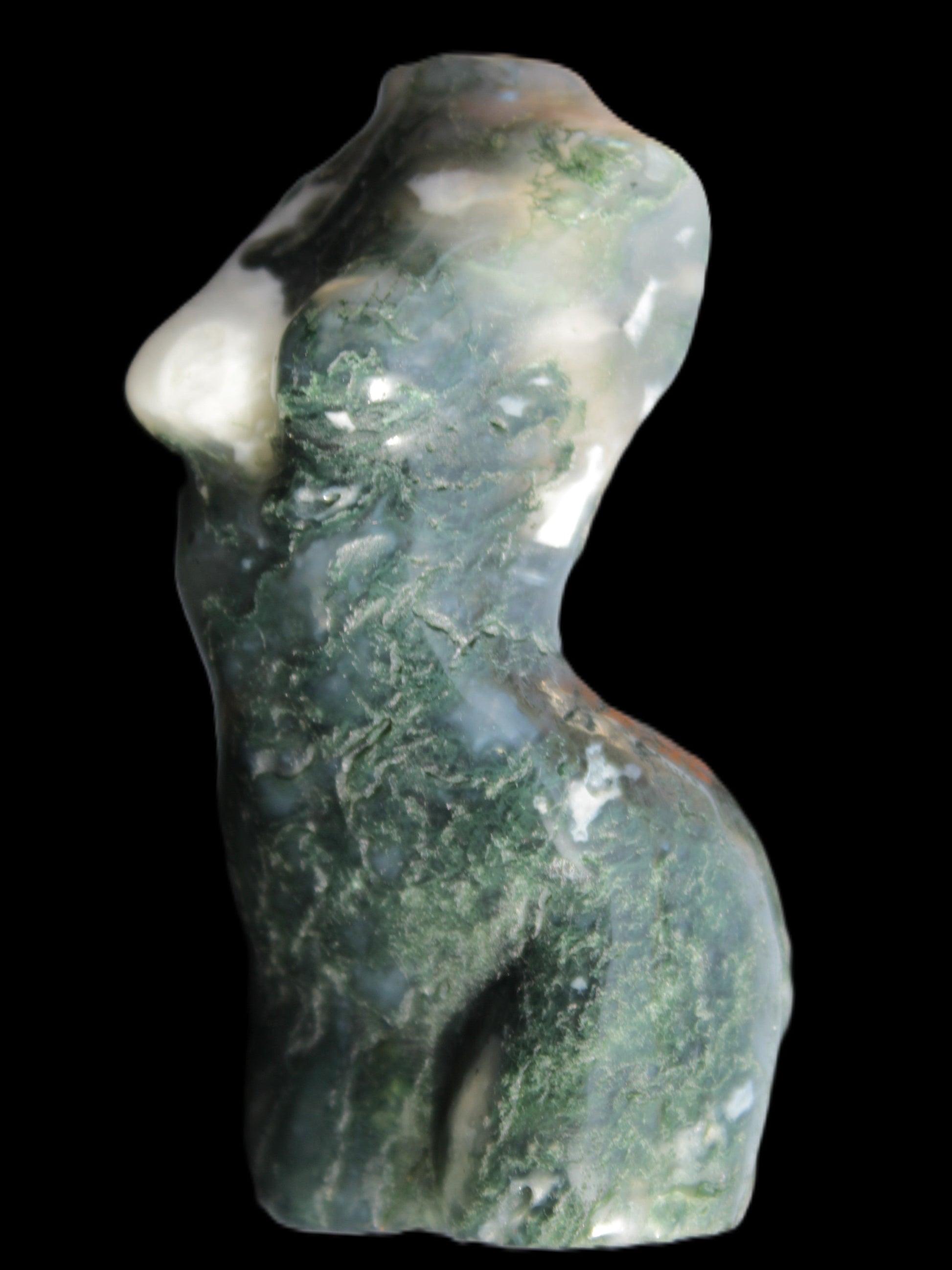 Moss Agate goddess 76*39mm 133g Rocks and Things Store